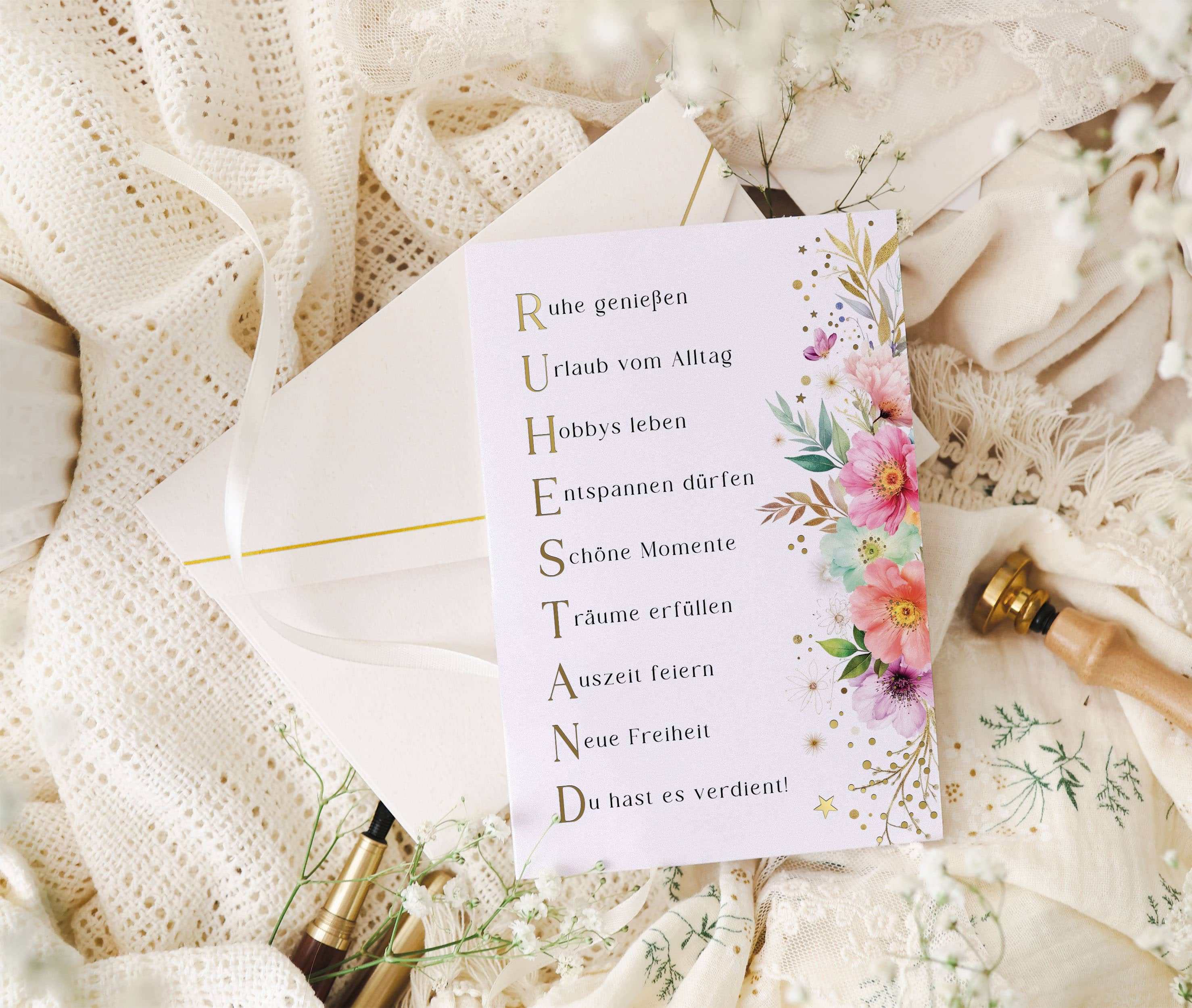 Zum Ruhestand Karte ELEGANT