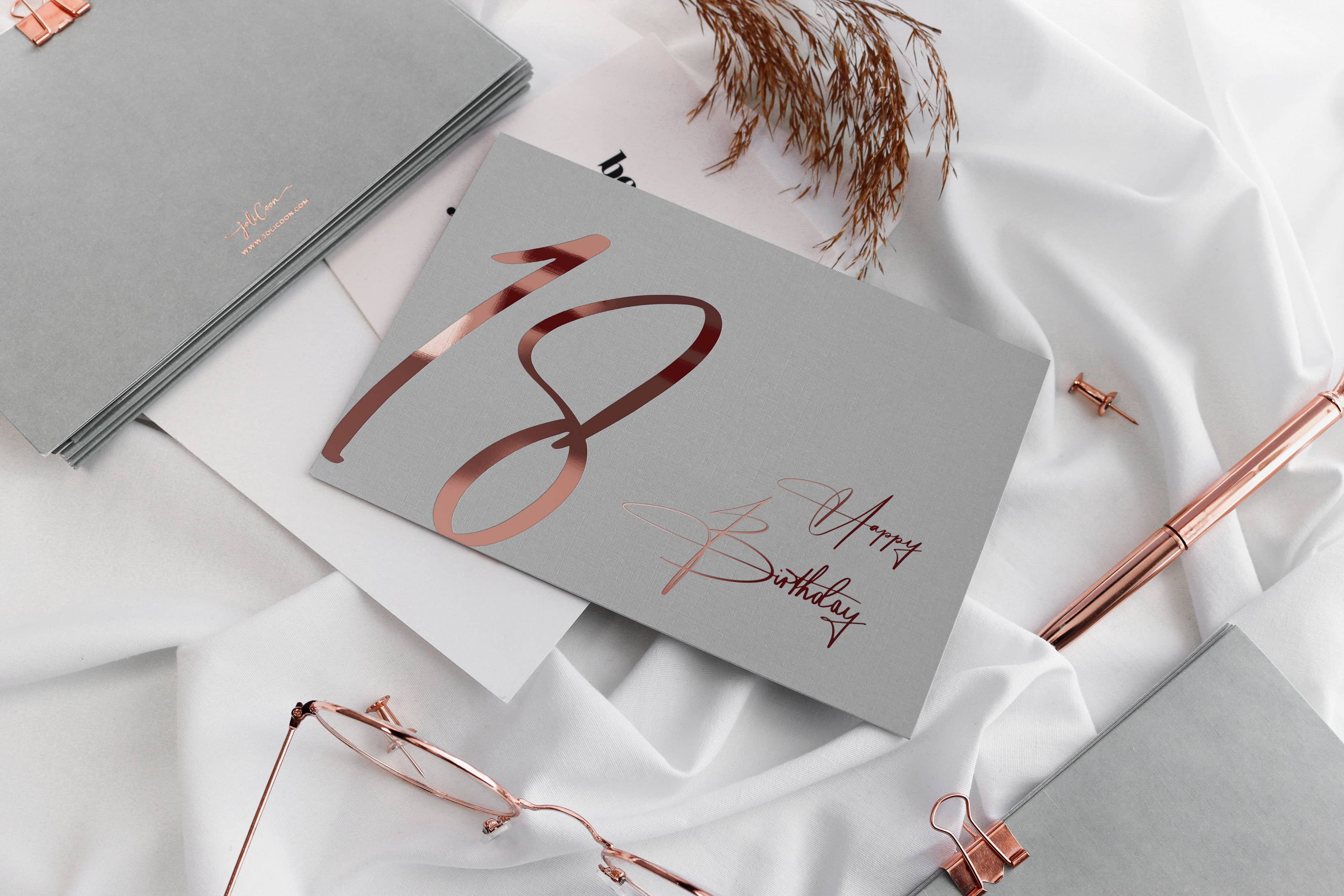 18 Happy Birthday Geburtstagskarte mit Kuvert und Wachssiegel