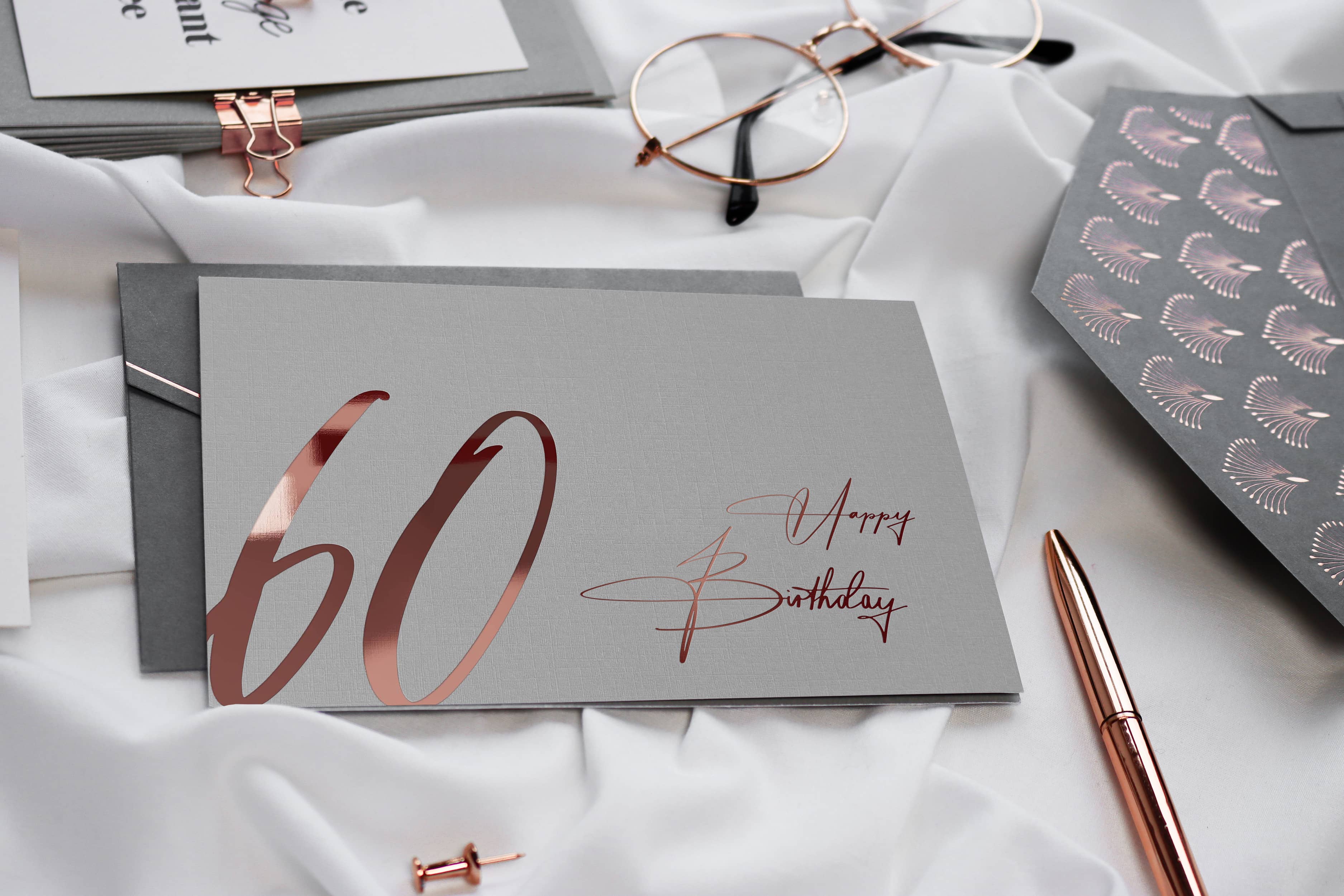 60 Happy Birthday Geburtstagskarte