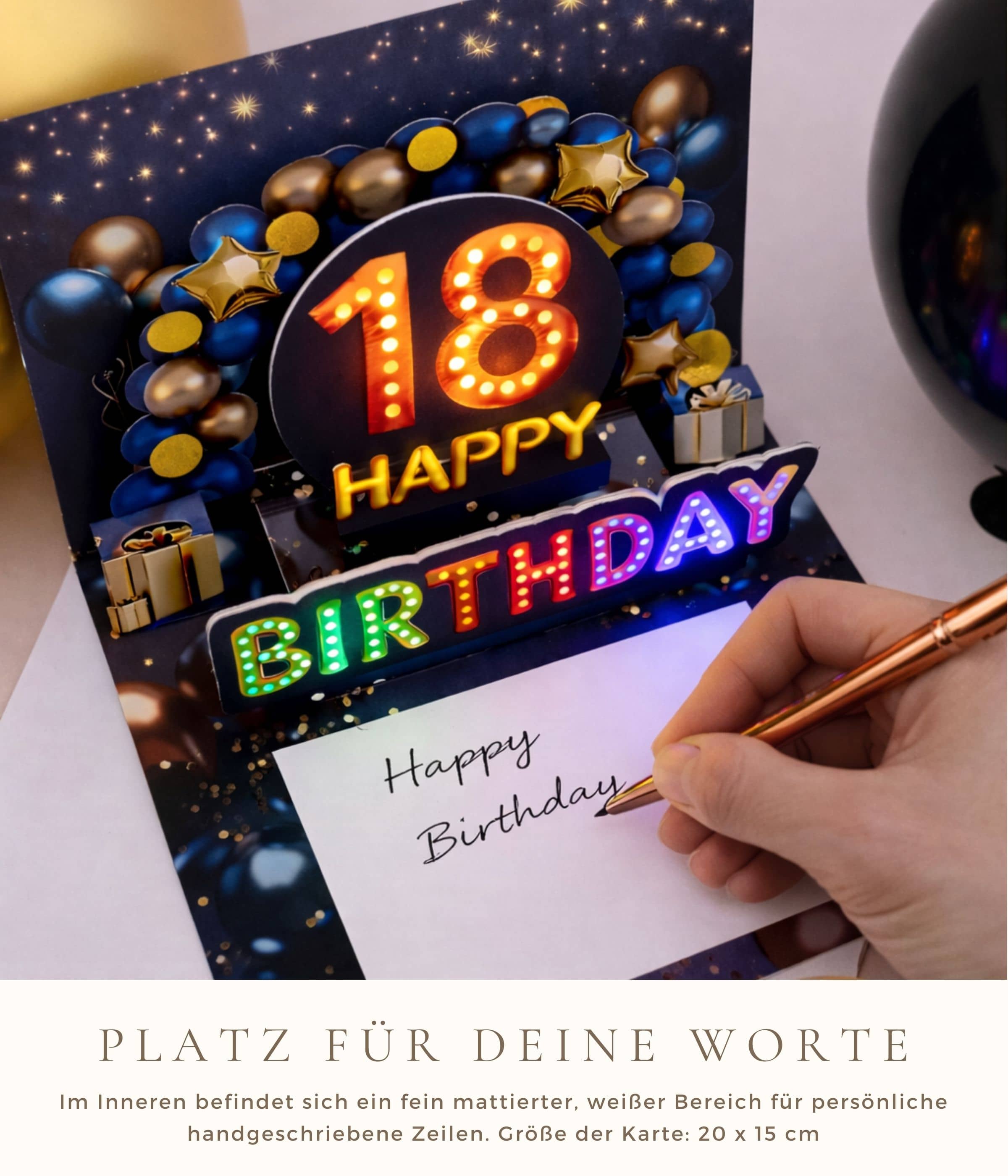 Pop up Geburtstagskarte 18 Junge