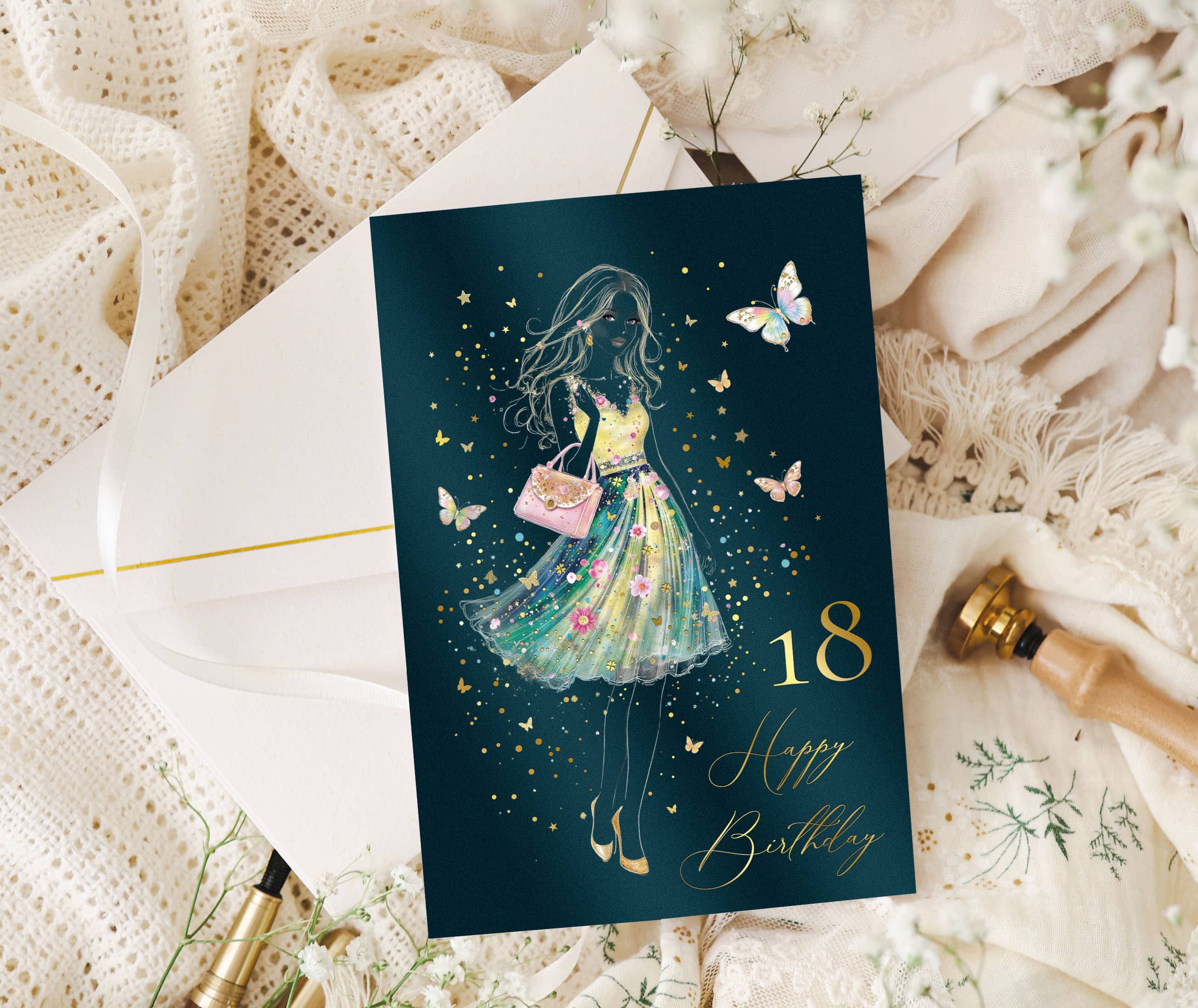 Geburtstagskarte STARDUST Lady 18