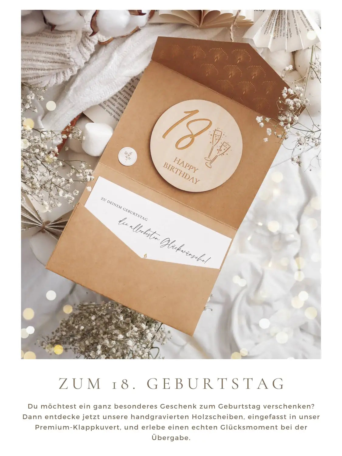 Happy Birthday 18 Holzkarte