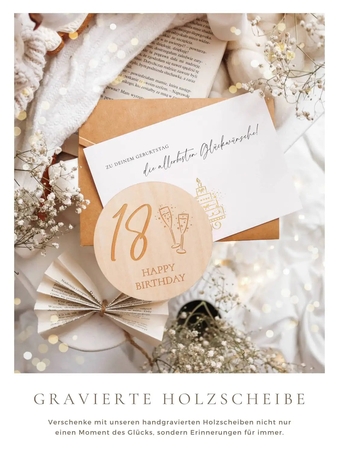 Happy Birthday 18 Holzkarte