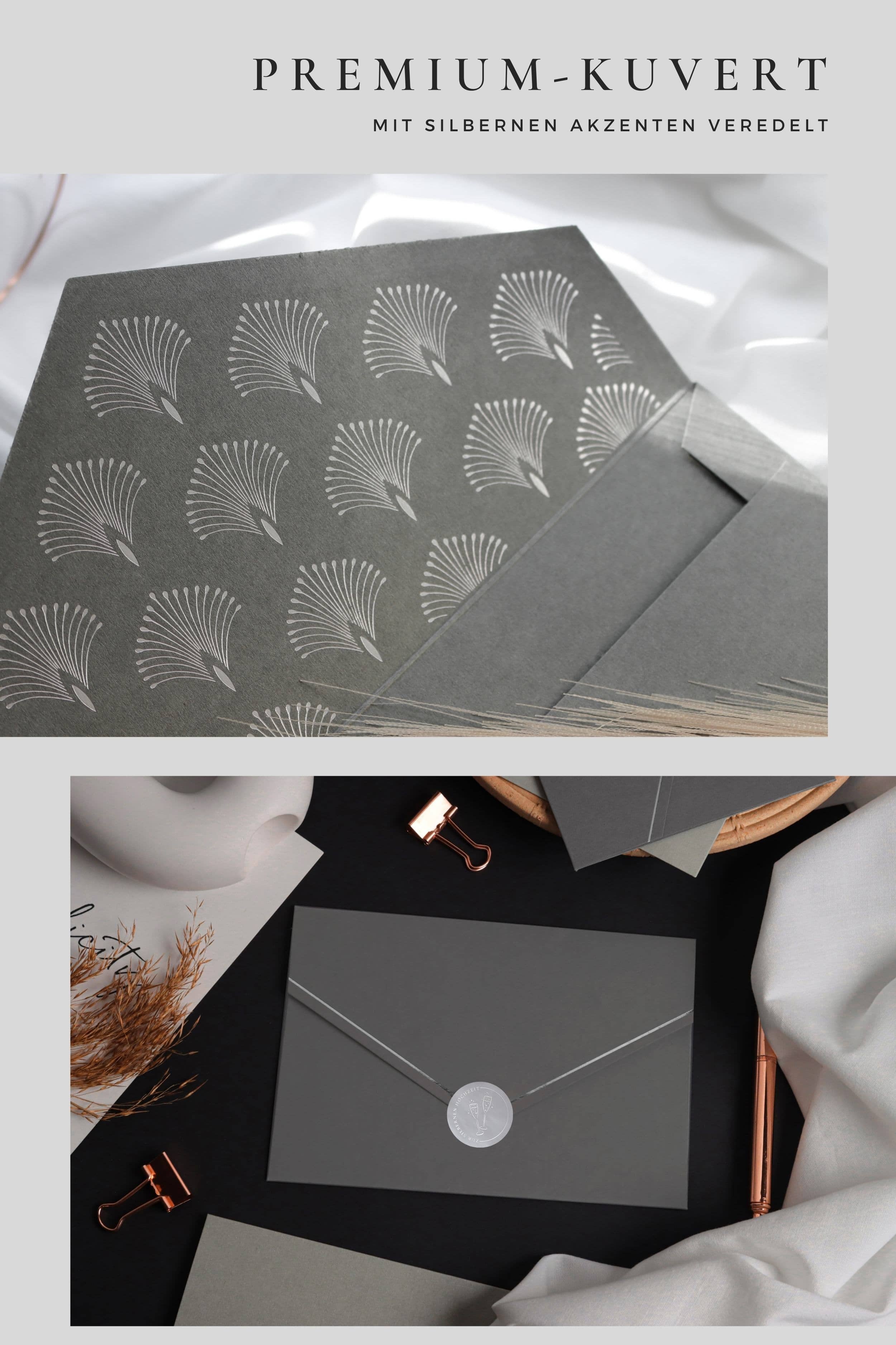 25 Silberne Hochzeit Karte GREY