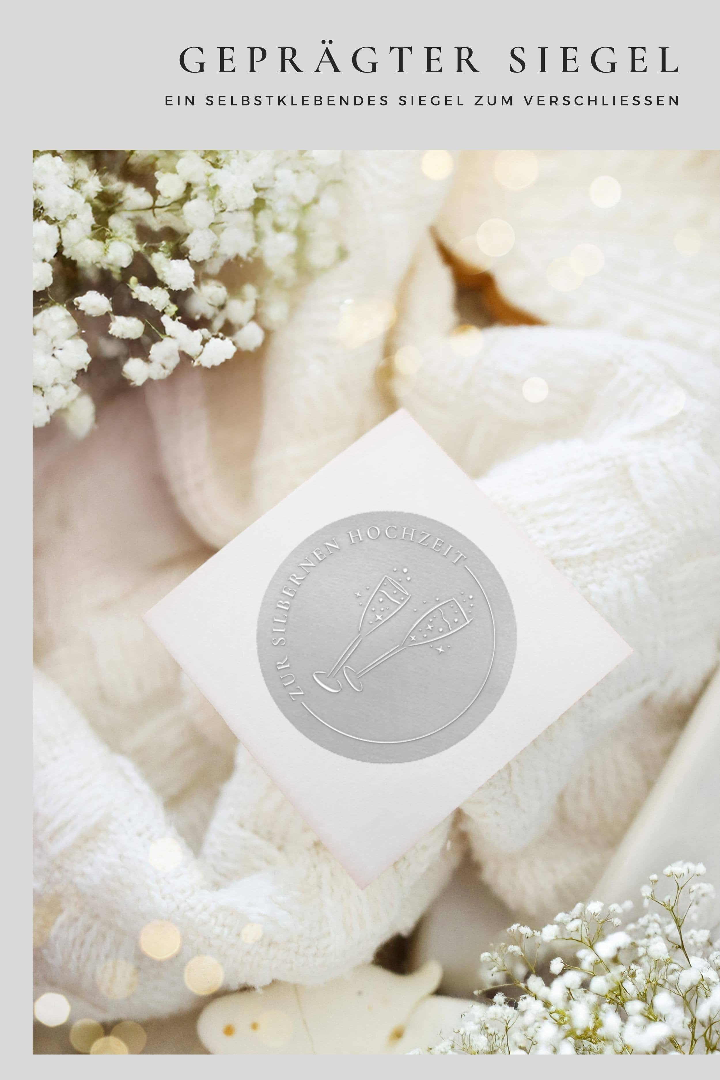 25 Silberne Hochzeit Karte GREY