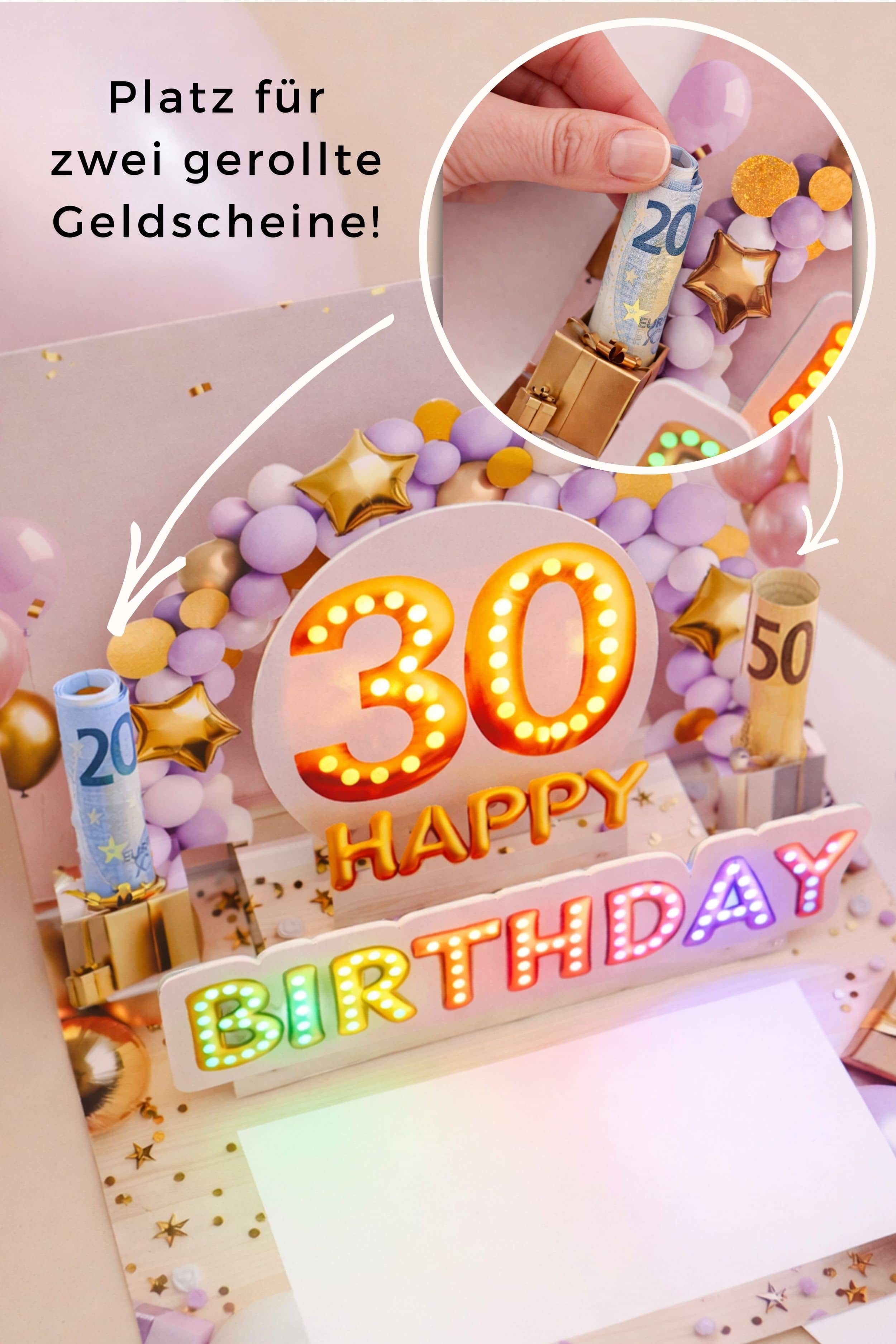 Pop up Geburtstagskarte 30 Frau