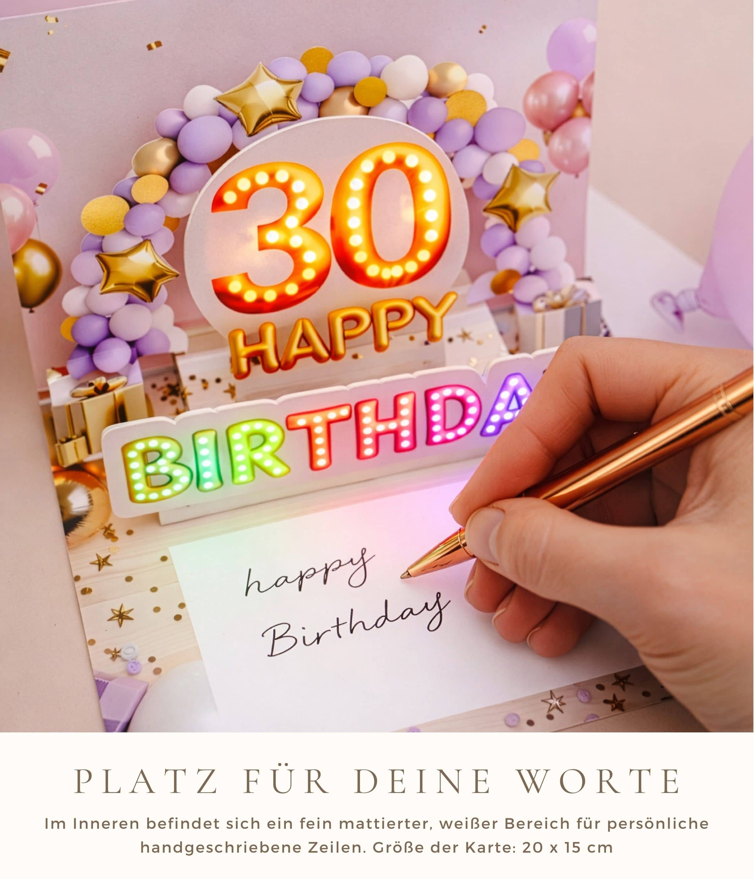 Pop up Geburtstagskarte 30 Frau