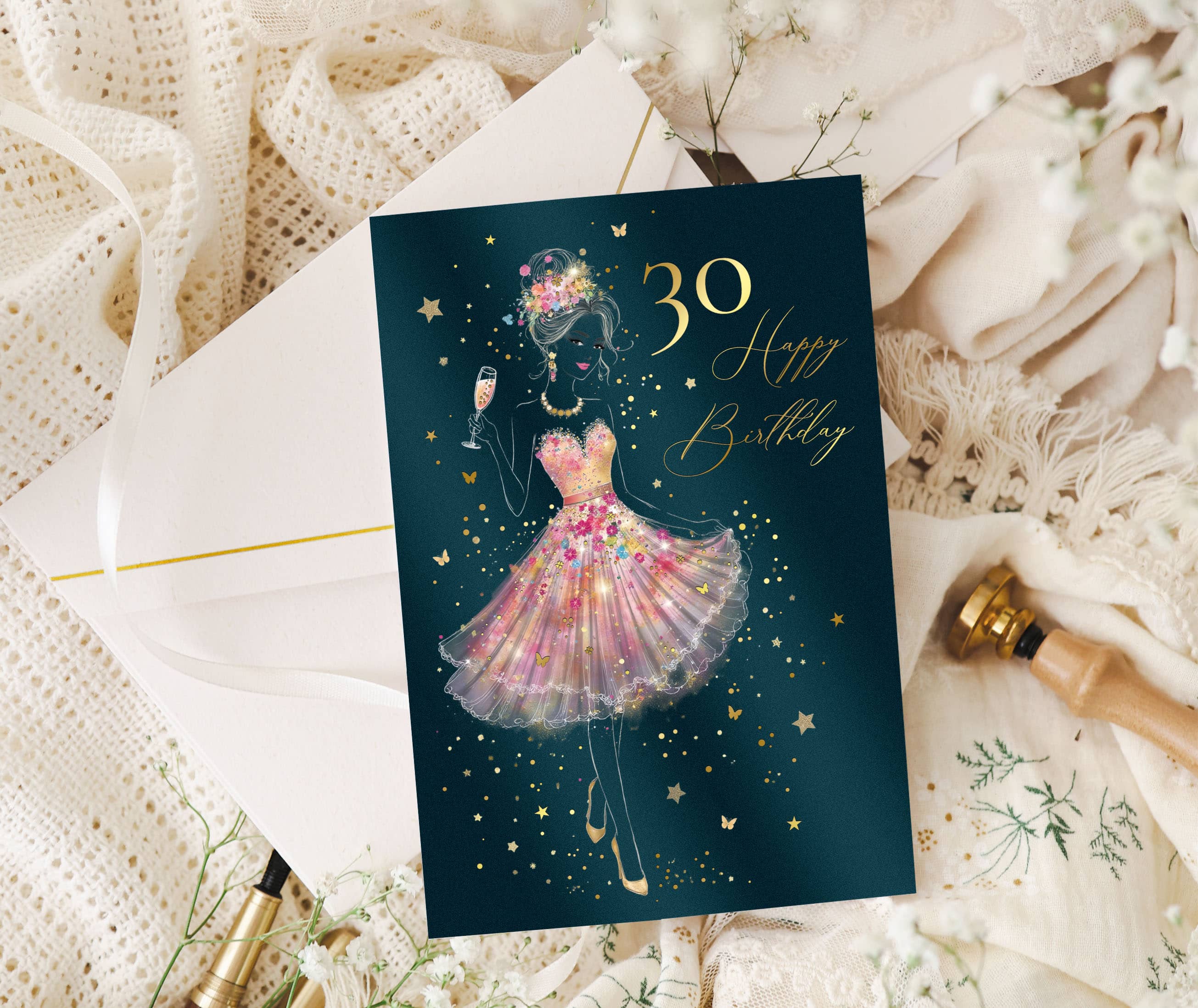 Geburtstagskarte STARDUST Lady 30