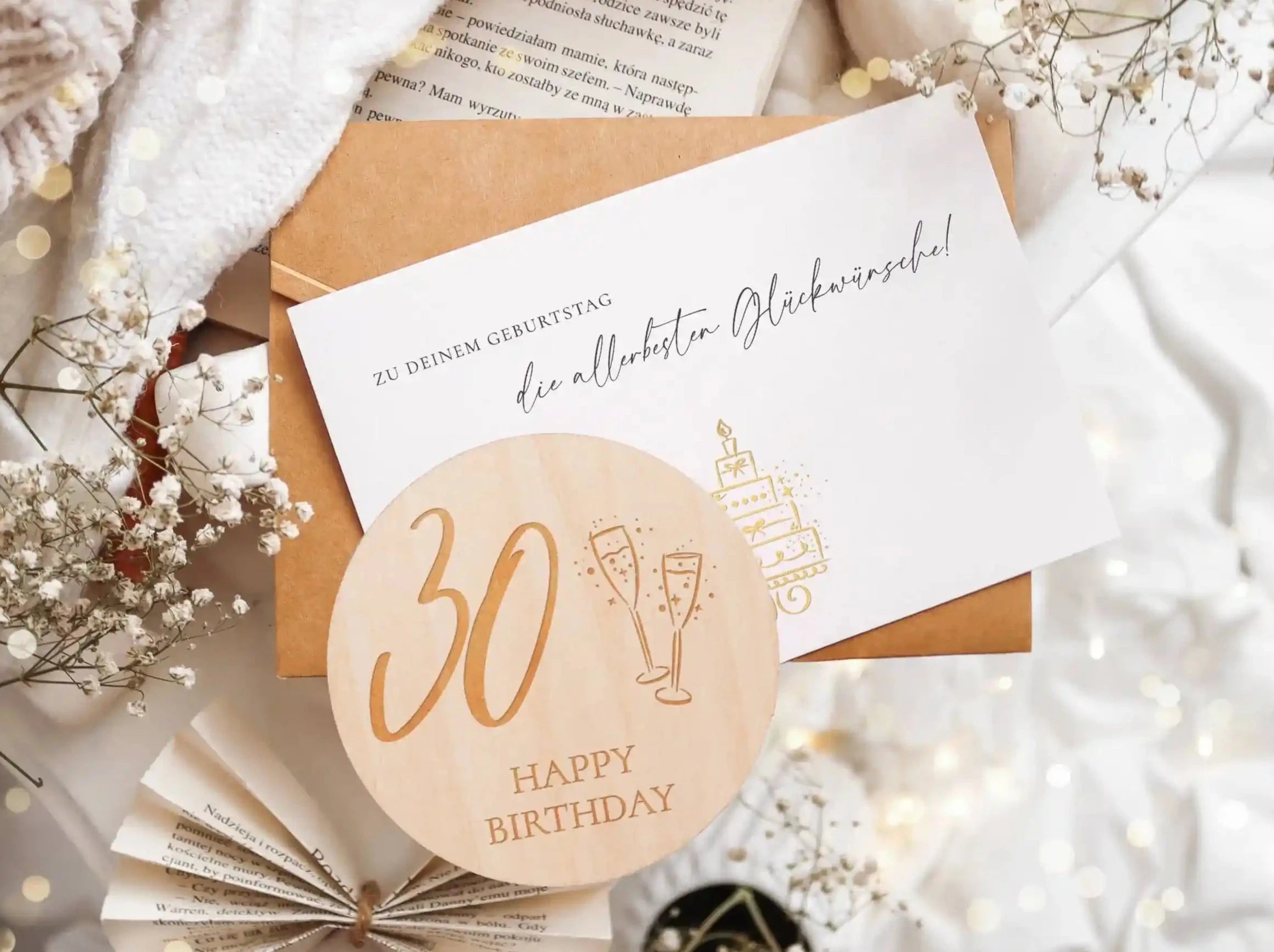 Happy Birthday 30 Holzkarte