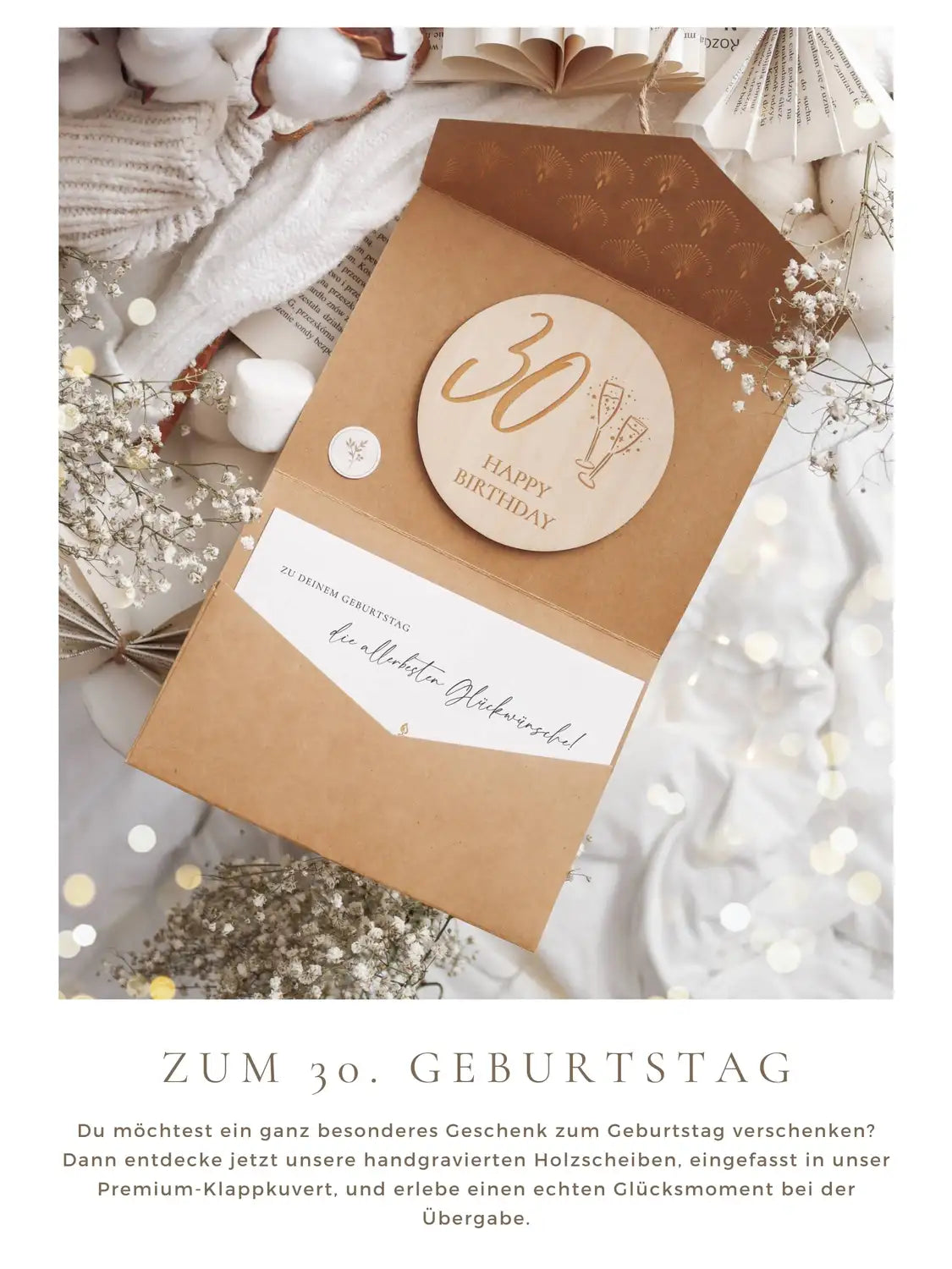 Happy Birthday 30 Holzkarte