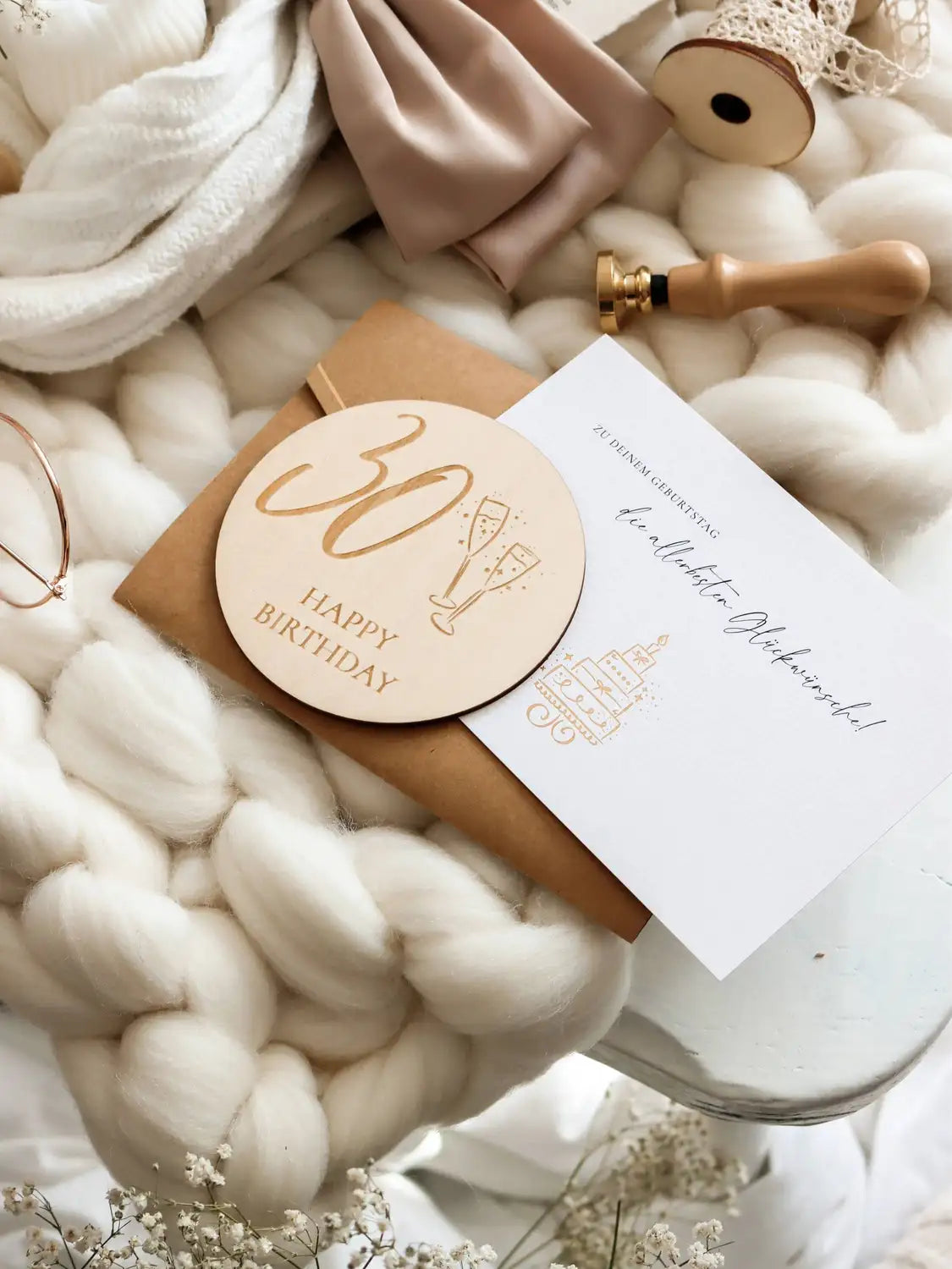 Happy Birthday 30 Holzkarte