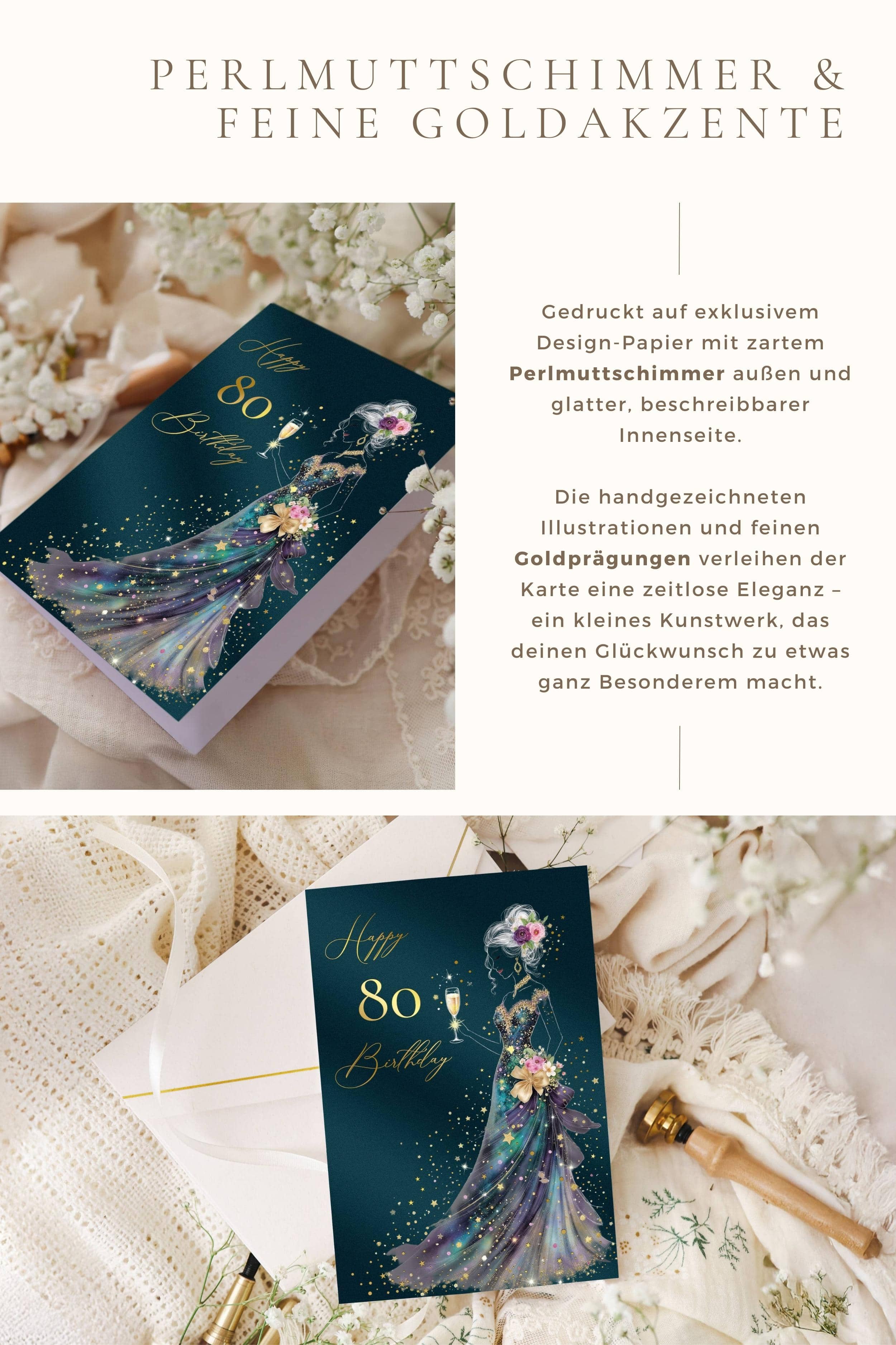 Geburtstagskarte STARDUST Lady 80