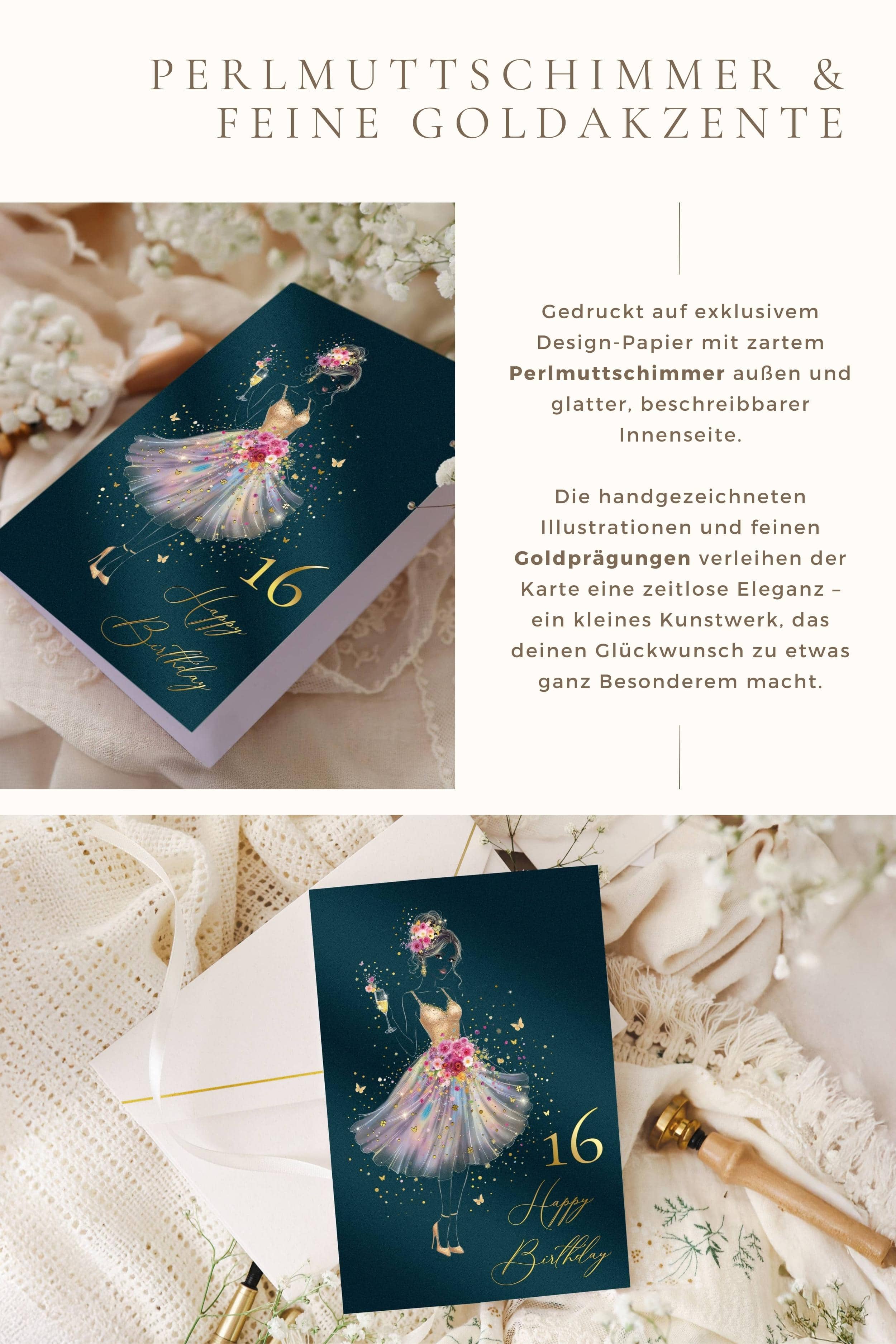 Geburtstagskarte STARDUST Lady 16