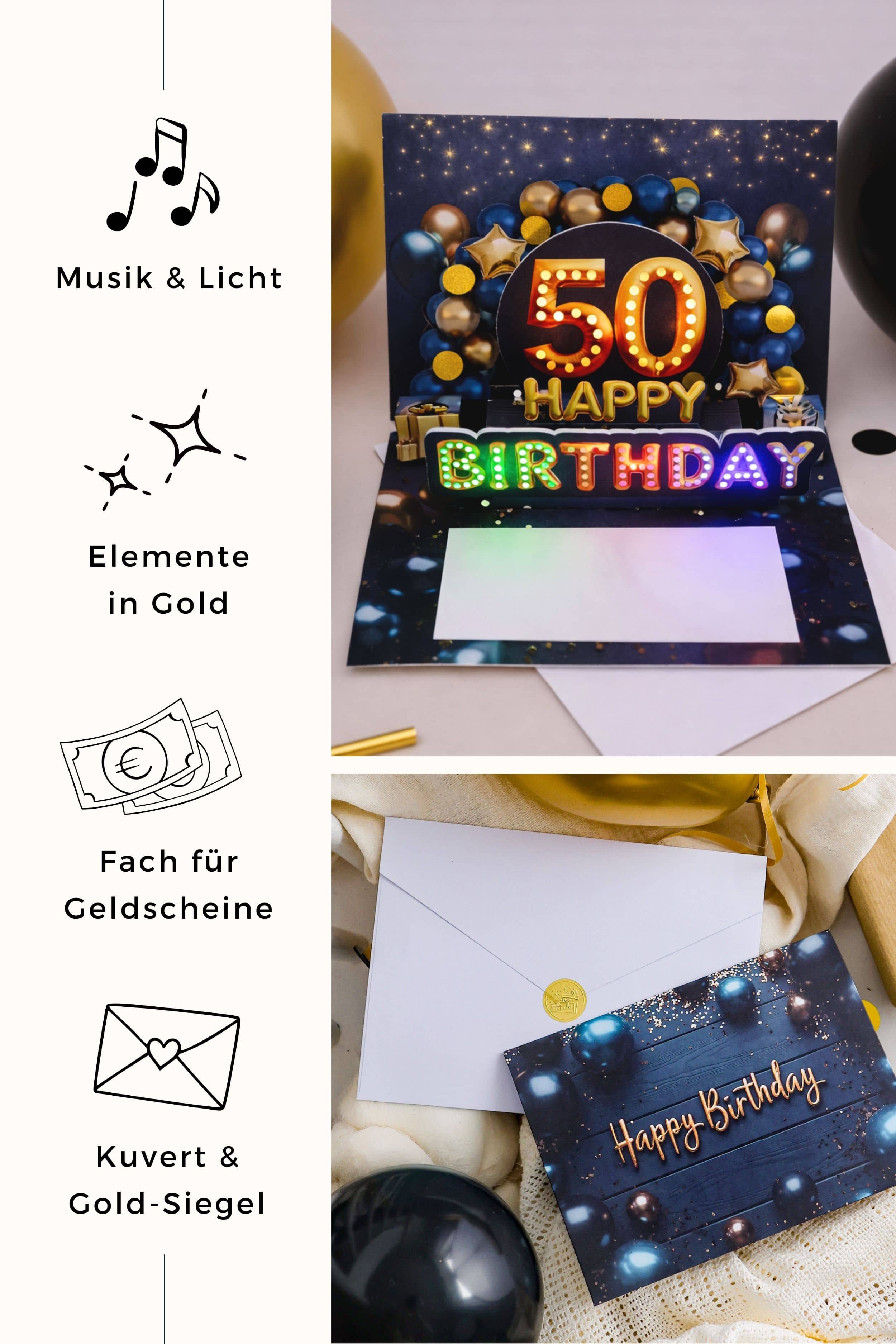 Pop up Geburtstagskarte 50 Mann