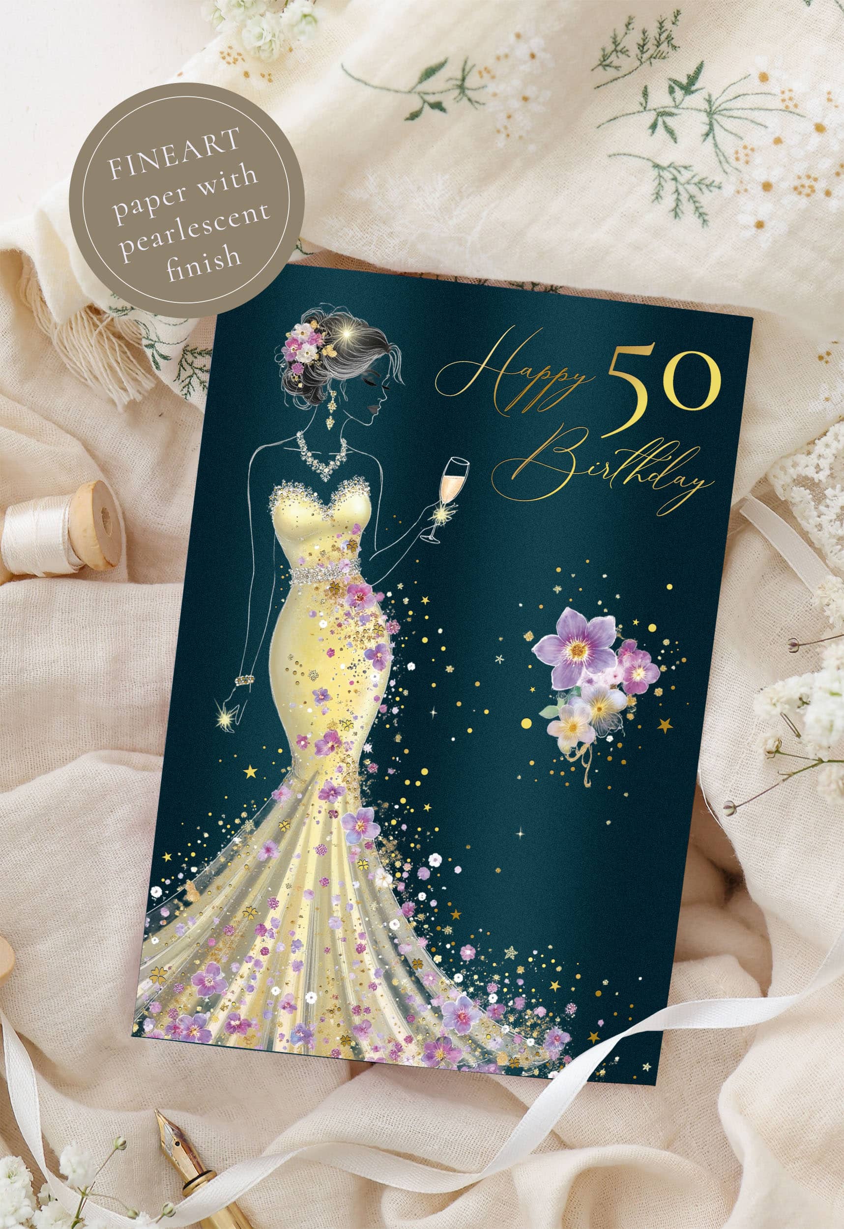 Geburtstagskarte STARDUST Lady 50