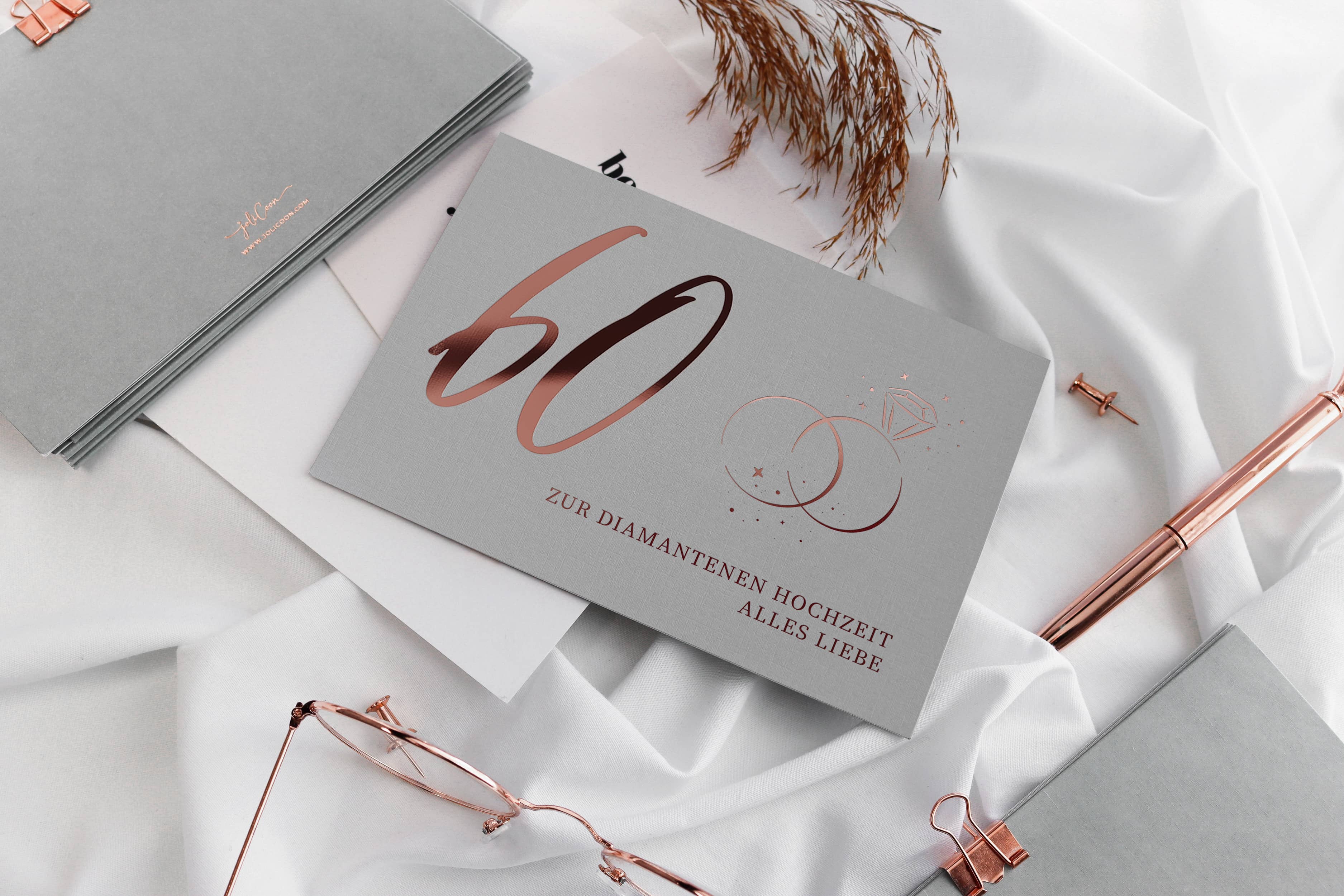 Zur Diamand Hochzeit 60 Hochzeitstag Karte mit Kuvert und Wachssiegel von JoliCoon