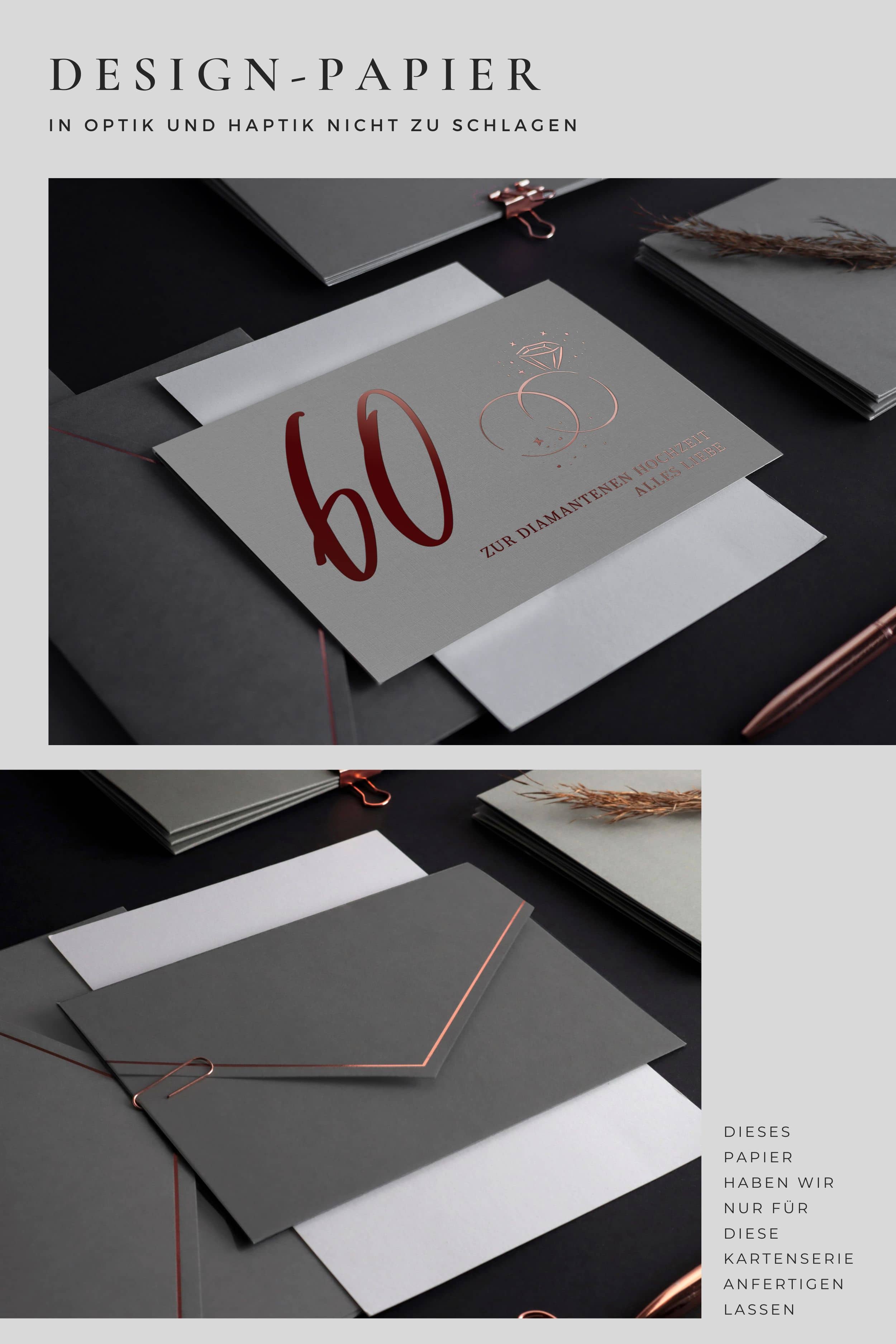 Karte Diamantene Hochzeit GREY