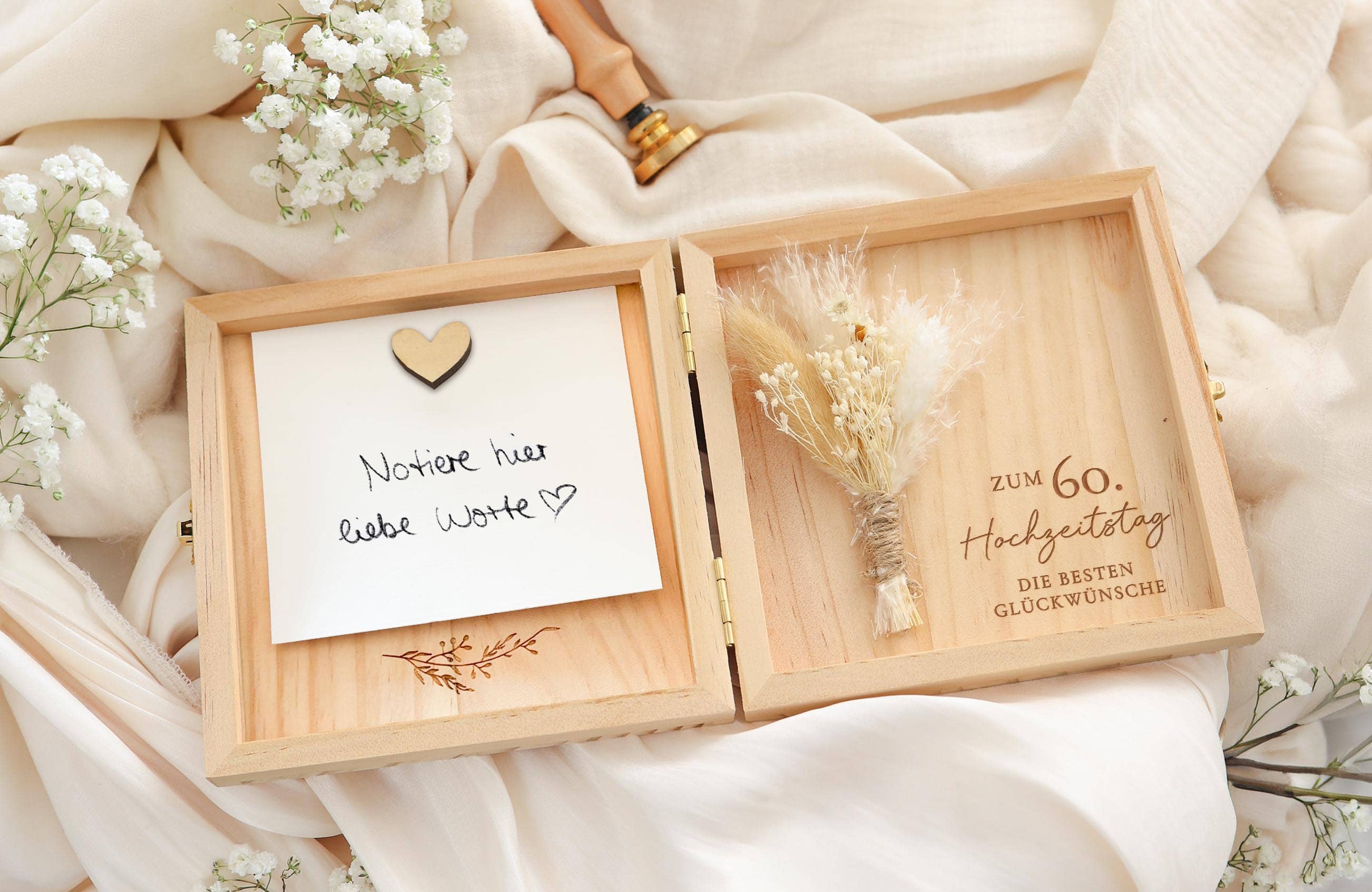 Diamantene Hochzeit Geschenk Holzbox