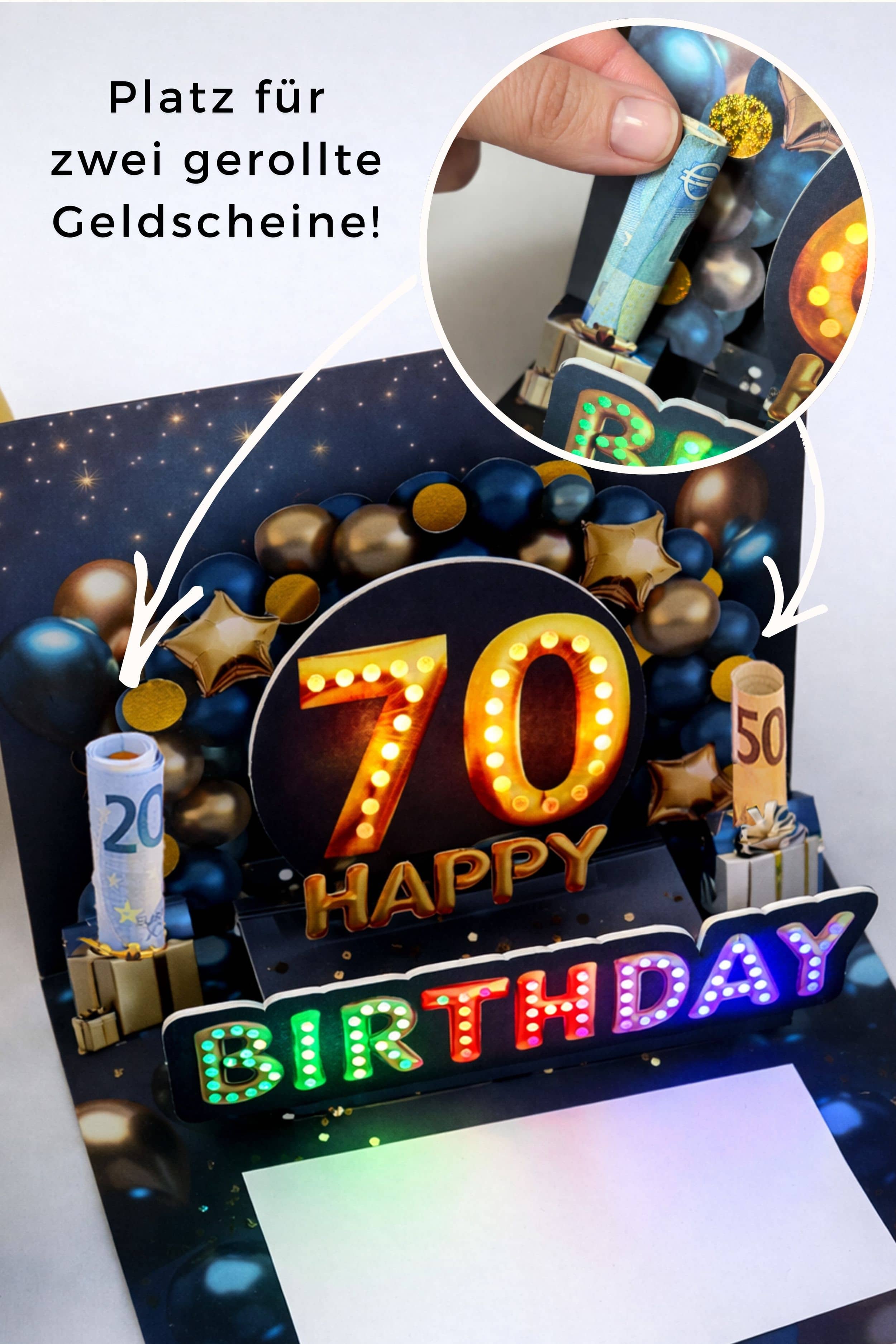 Pop up Geburtstagskarte 70 Mann