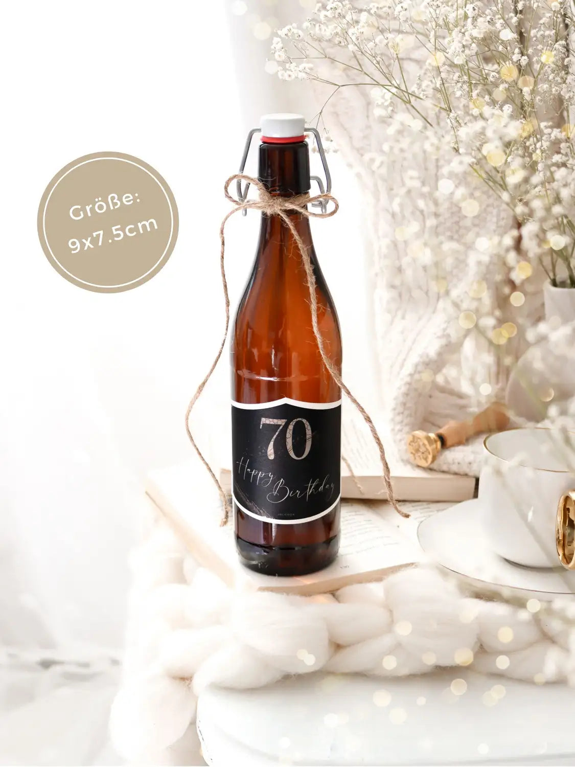 70. Geburtstag Flaschenetikett klein