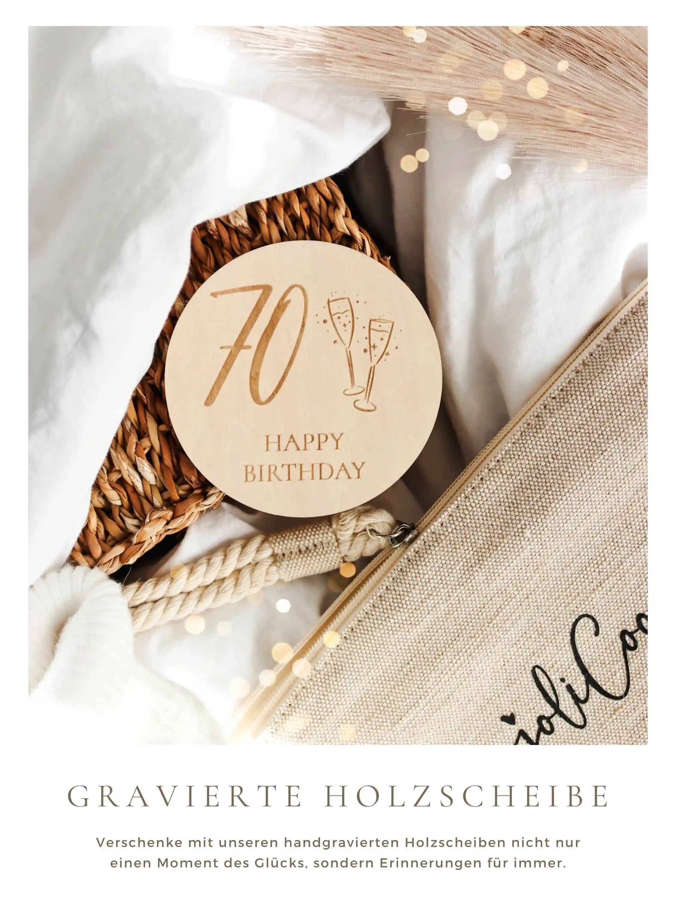 Happy Birthday 70 Holzkarte