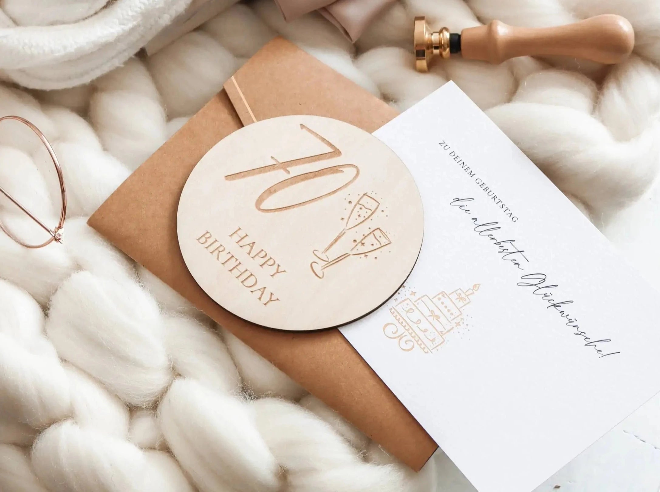 Happy Birthday 70 Holzkarte