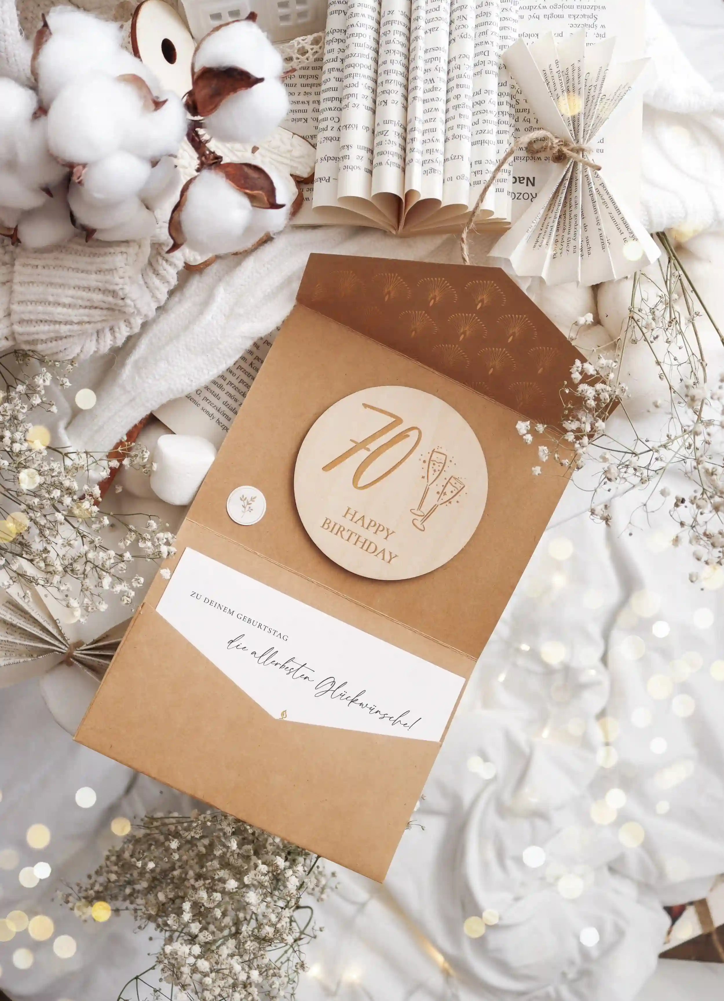 Happy Birthday 70 Holzkarte