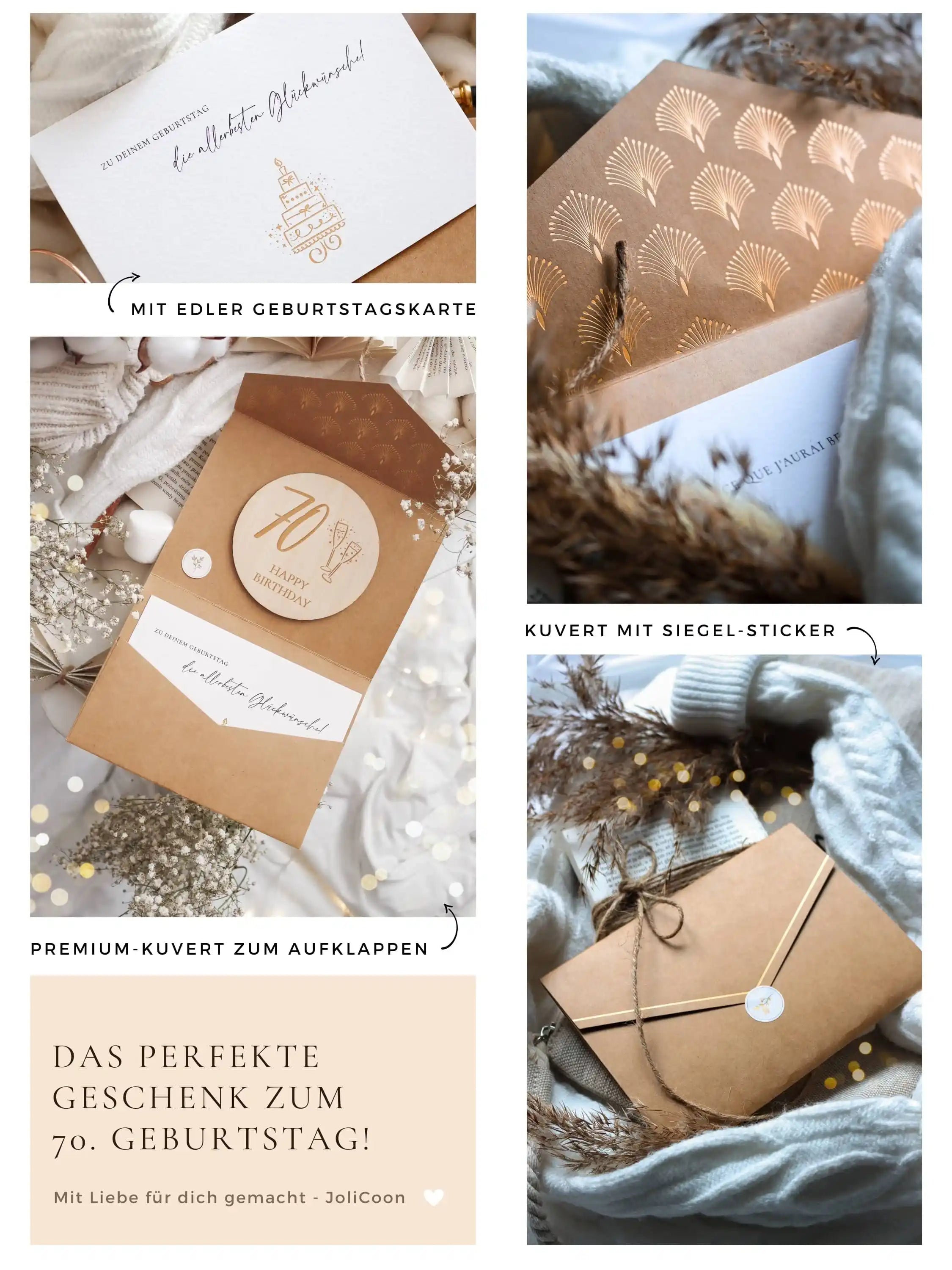 Happy Birthday 70 Holzkarte