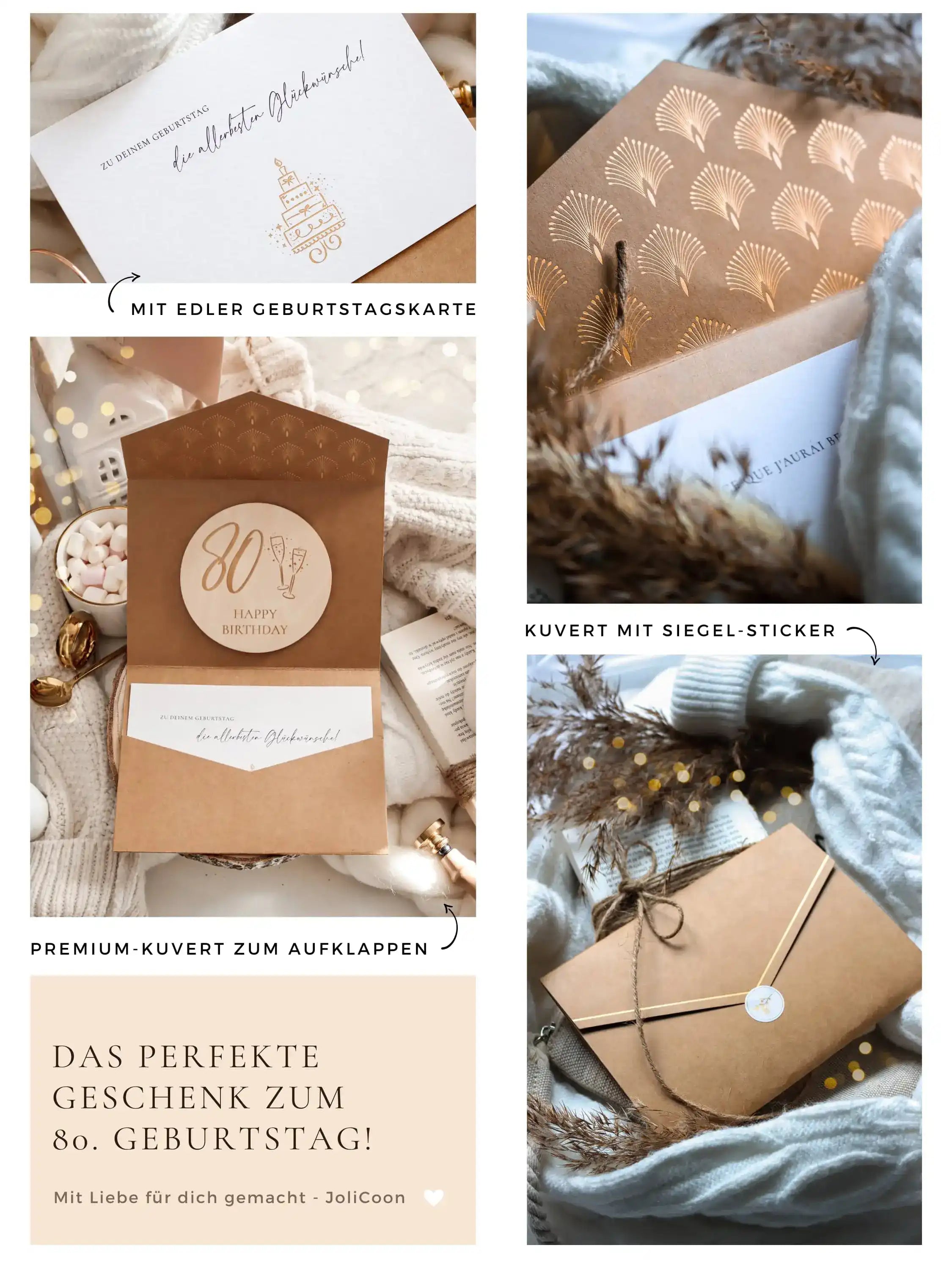 Happy Birthday 80 Holzkarte