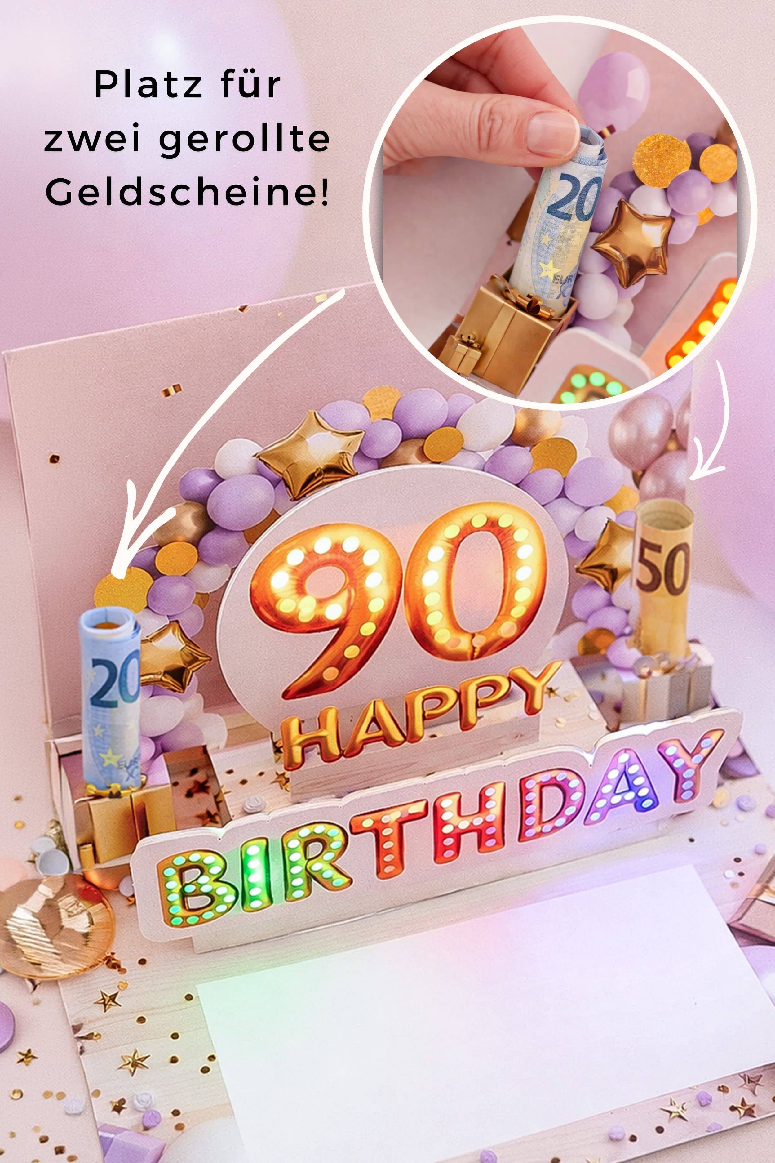 Pop up Geburtstagskarte 90 Frau