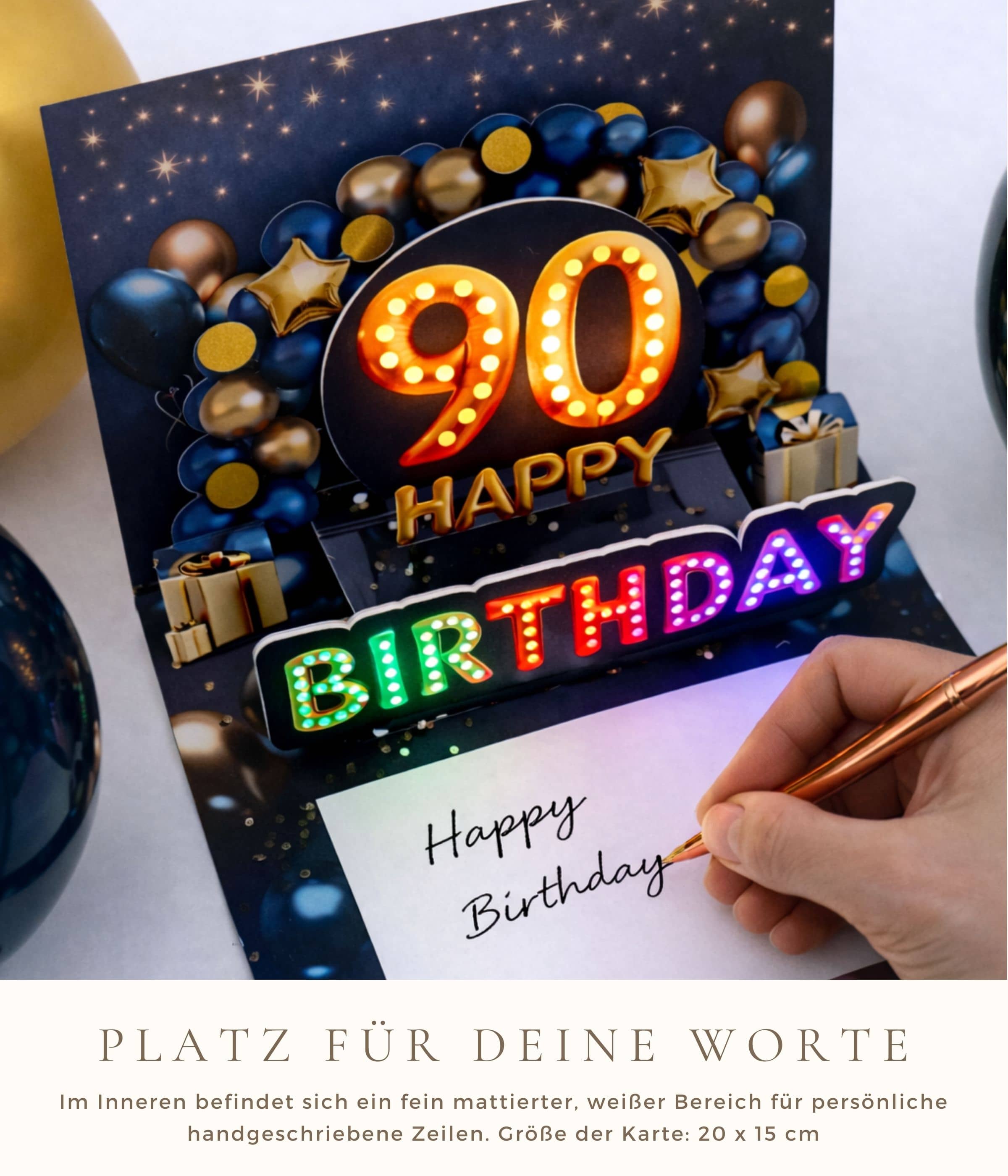 Pop up Geburtstagskarte 90 Mann