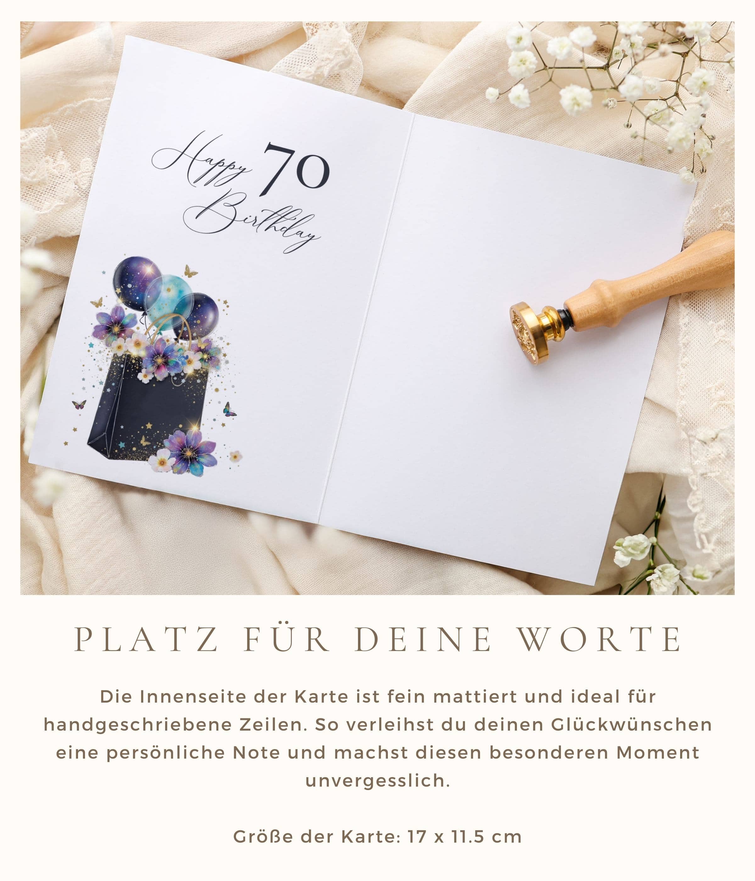 Geburtstagskarte STARDUST Lady 70
