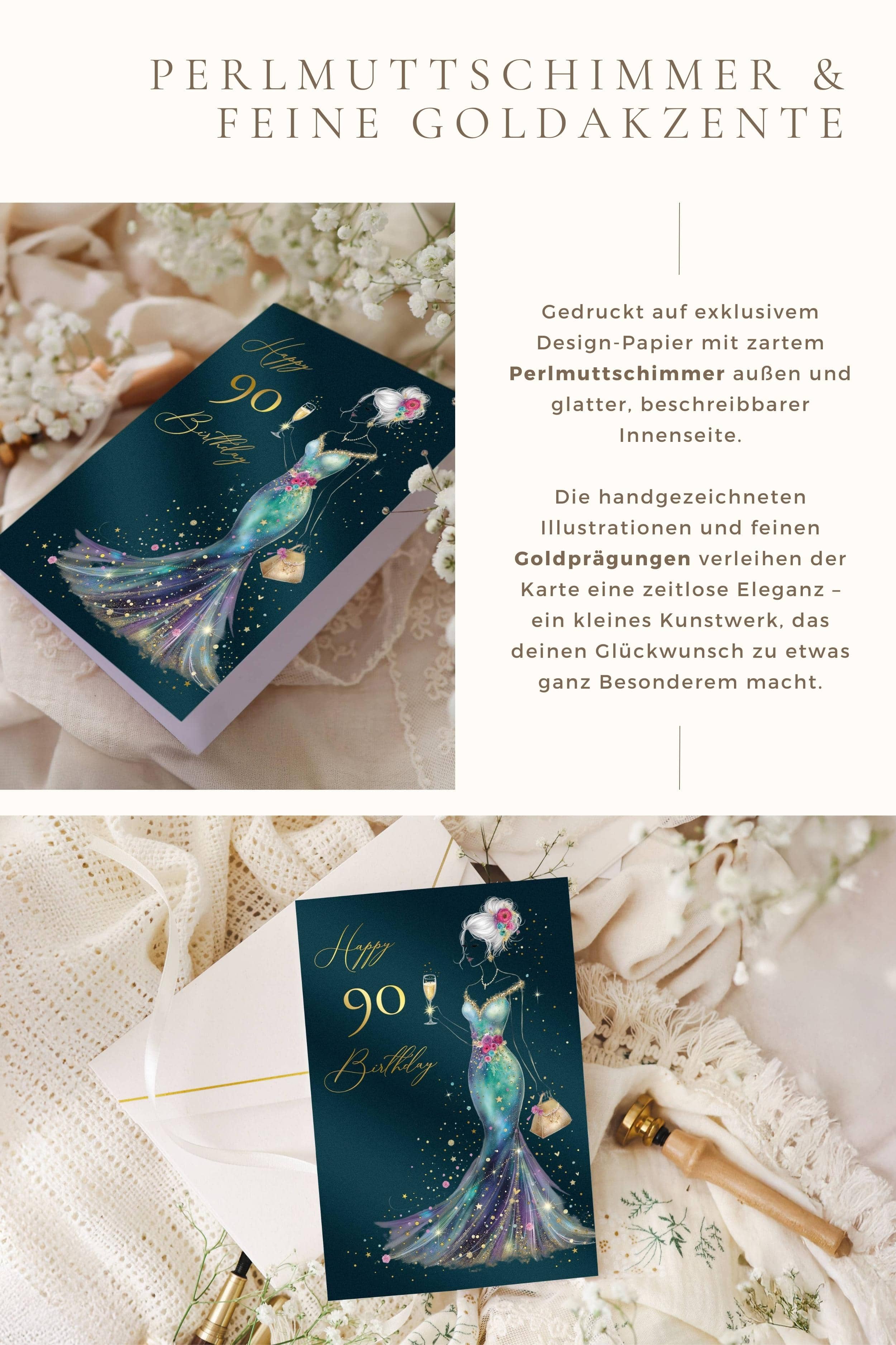 Geburtstagskarte STARDUST Lady 90