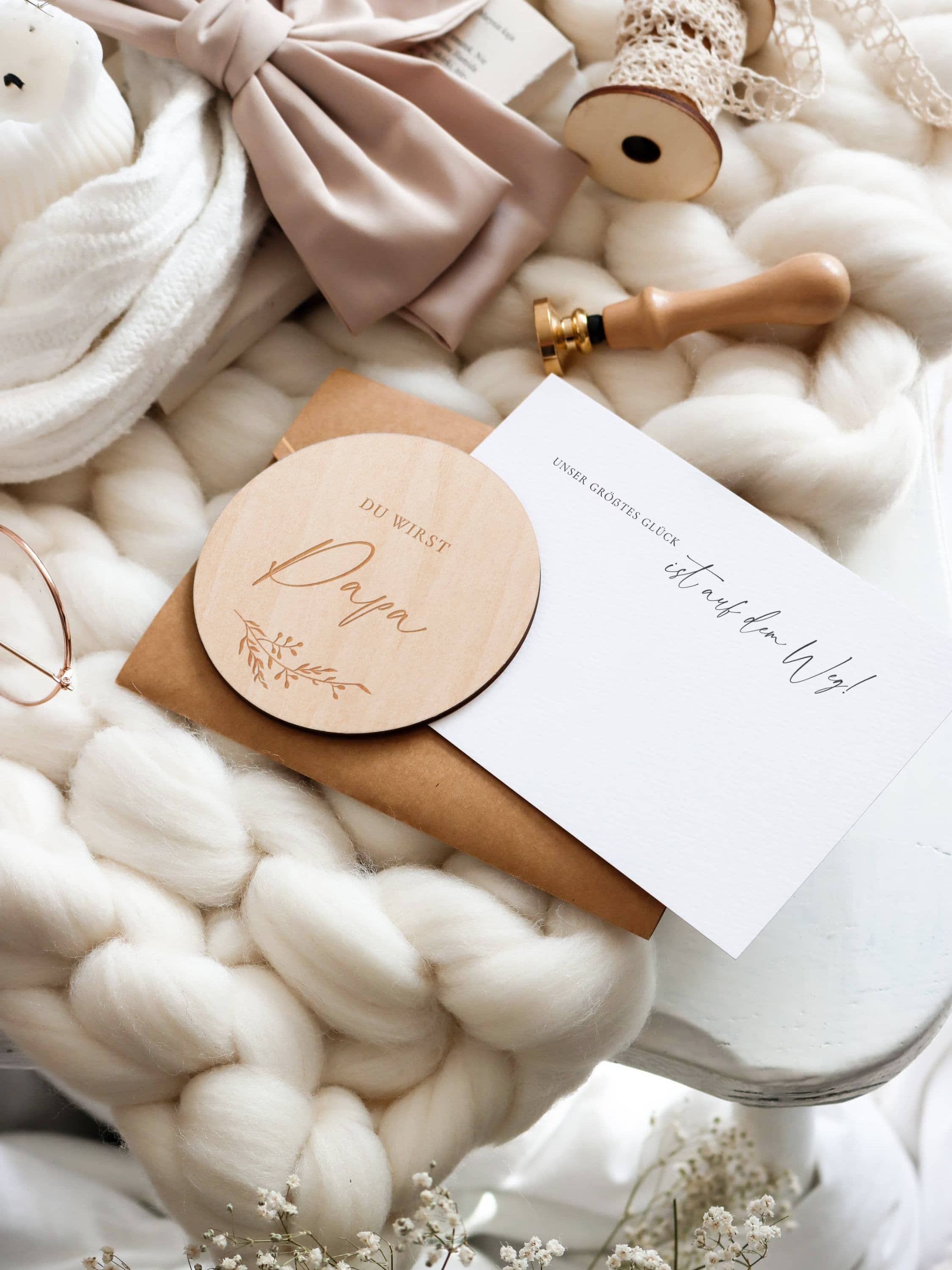 Schwangerschaft Holzkarten