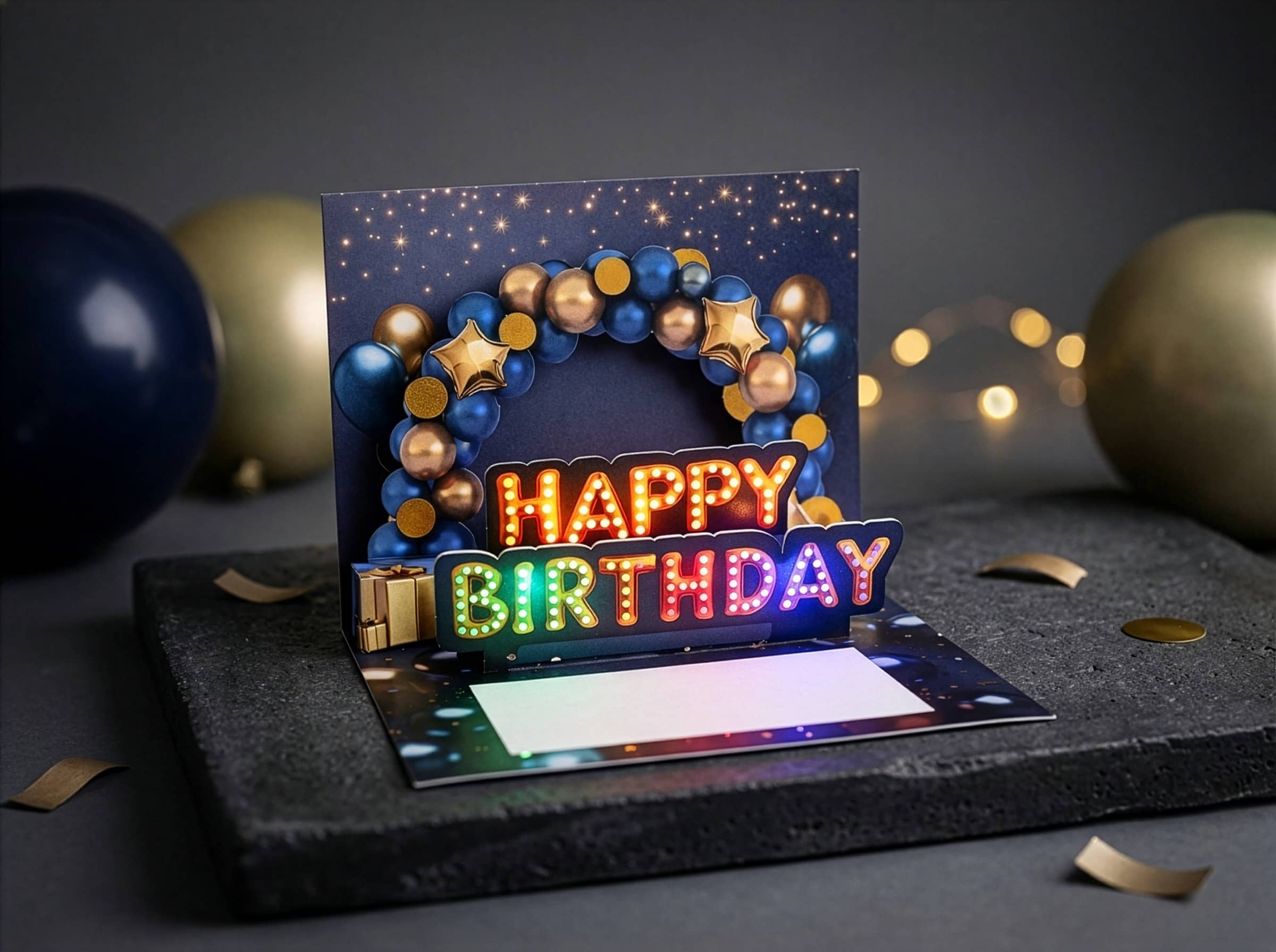 Pop up Geburtstagskarte Mann Geschenk mit musik und licht 3D JoliCoon