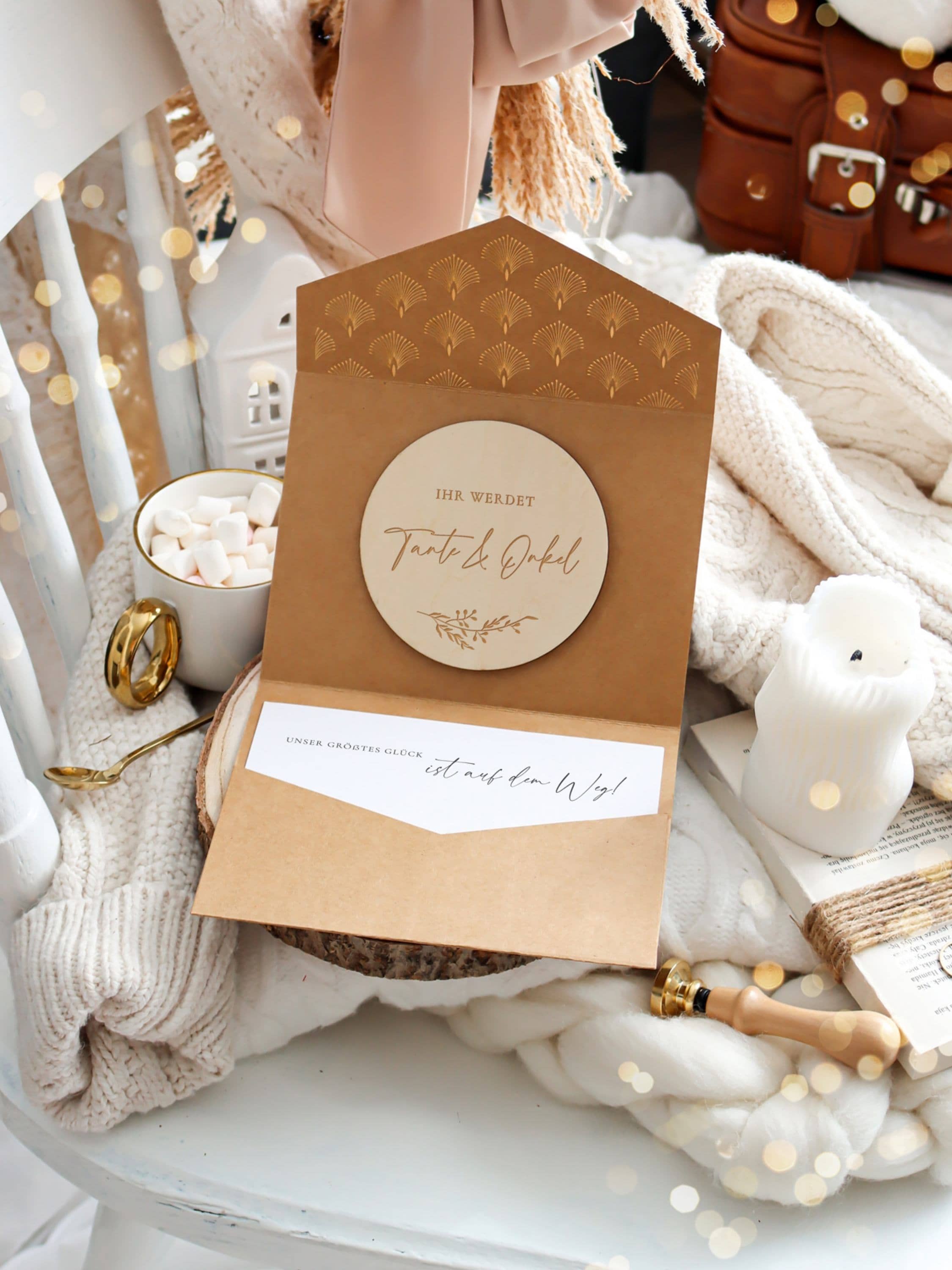 Schwangerschaft Holzkarten