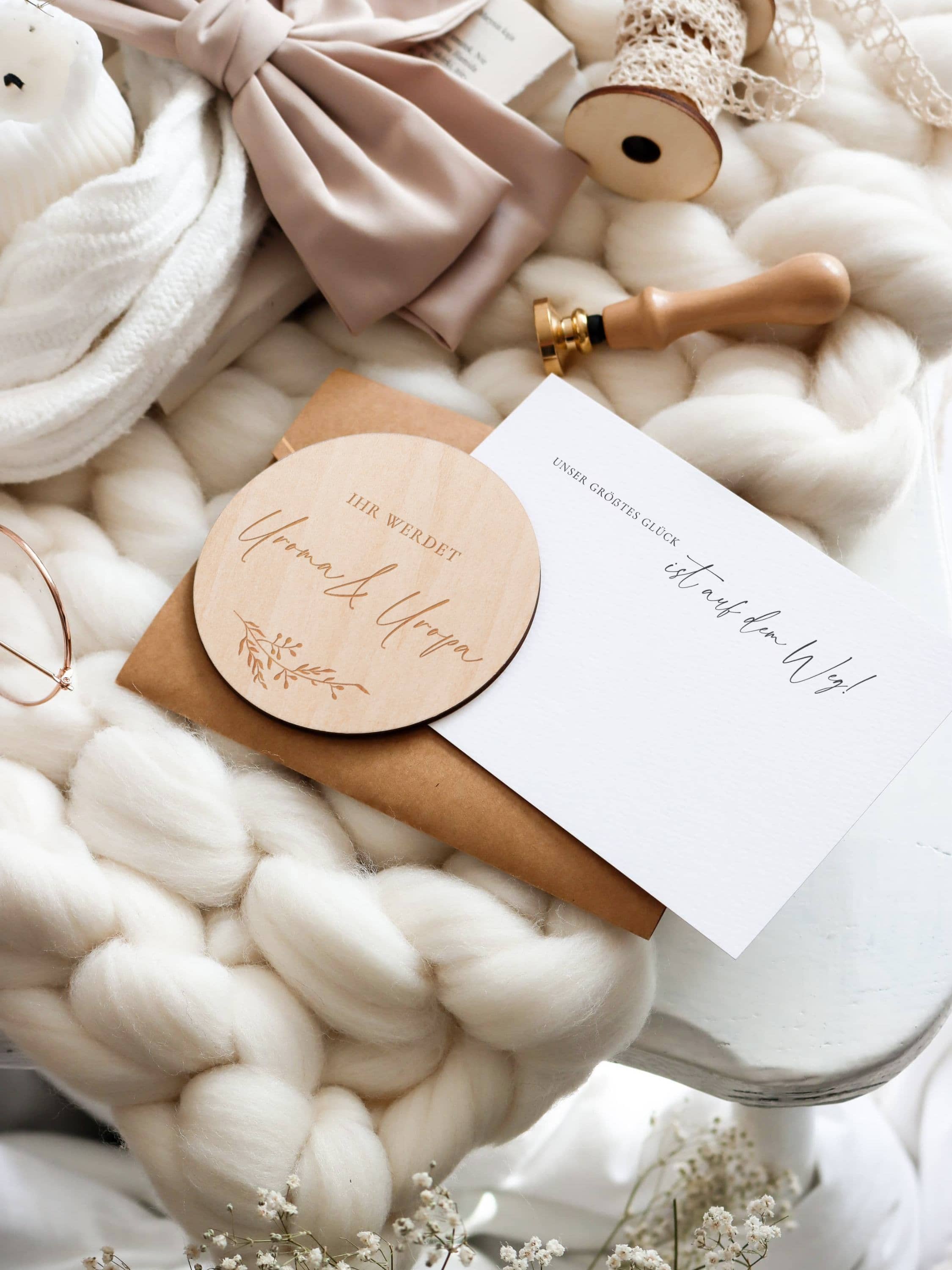 Schwangerschaft Holzkarten