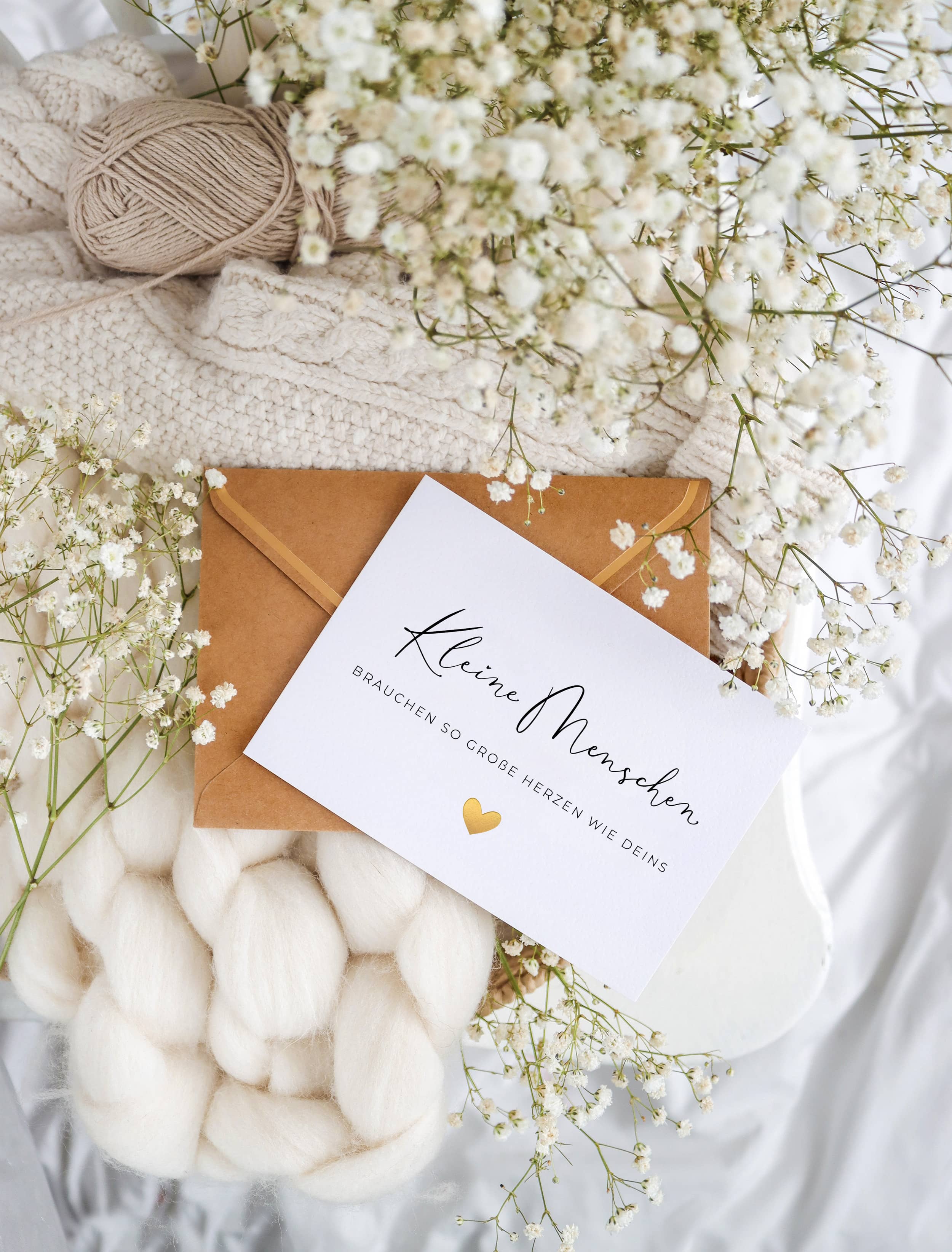 Kleine Menschen brauchen so große Herzen wie deins Karte Geschenk Erzieher Kindergärtnerin Paten JoliCoon