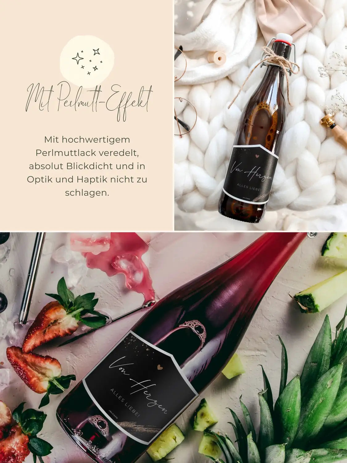 Von Herzen alles Liebe Flaschenetikett klein