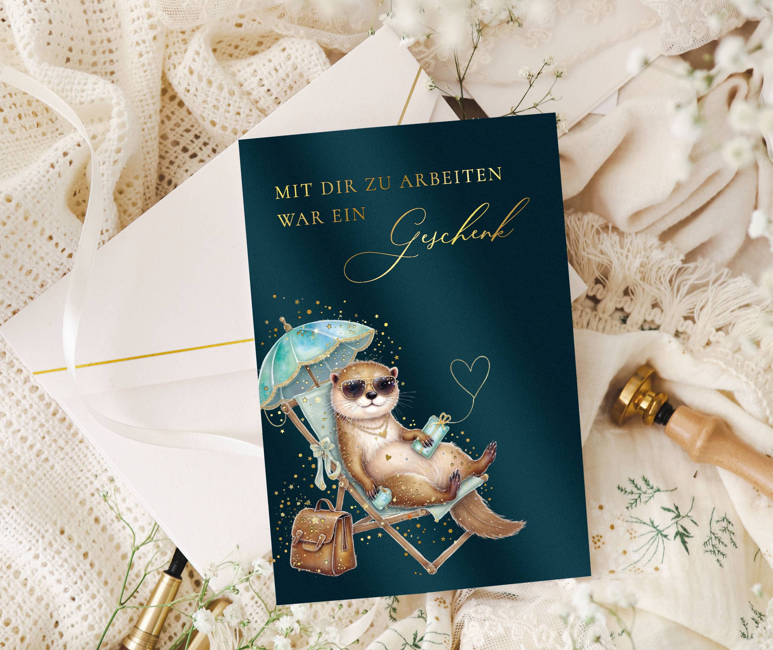 Abschiedskarte Kollegen STARDUST Otter