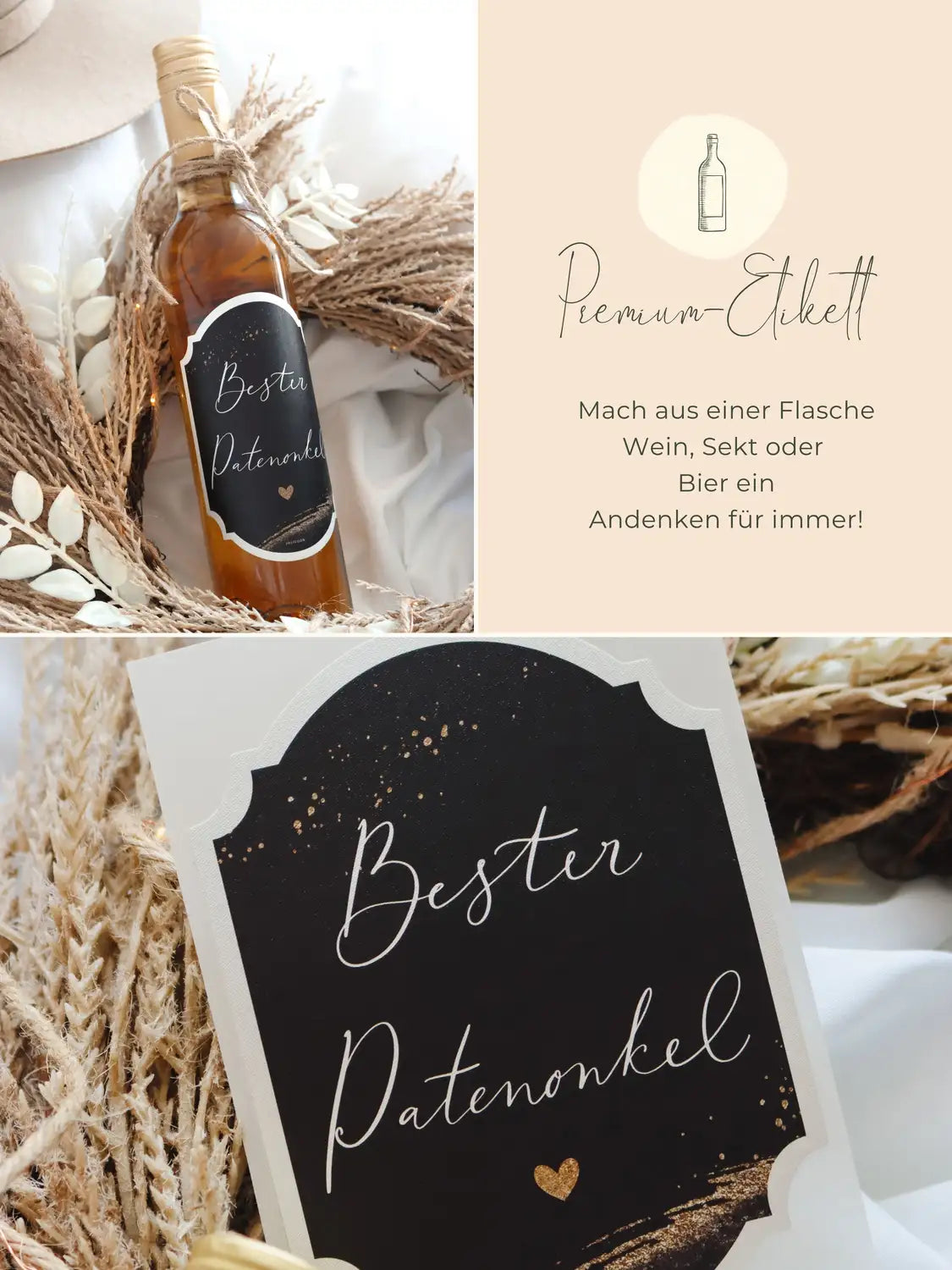 Bester Patenonkel Flaschenetikett