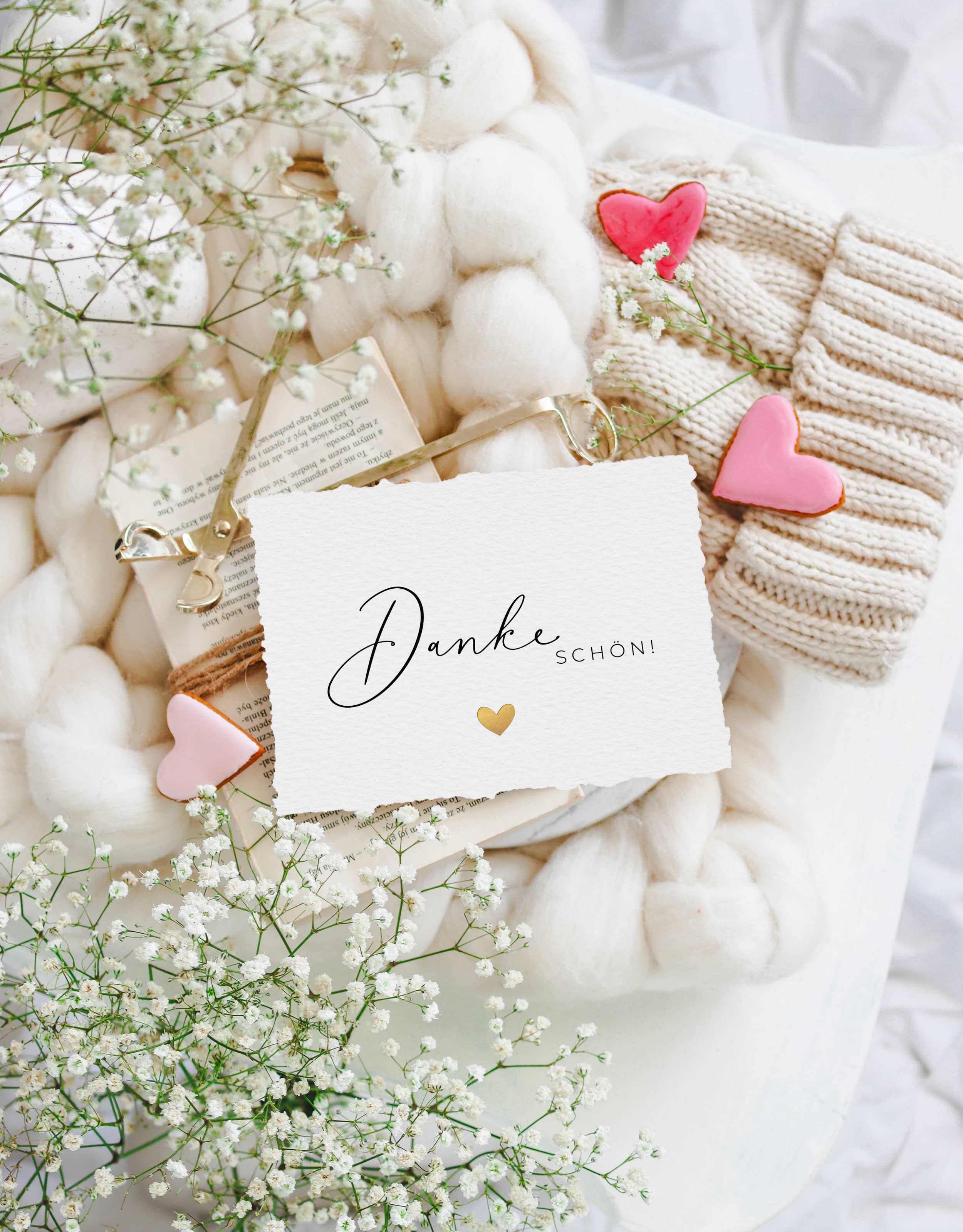 Dankeschön Karte handgerissen
