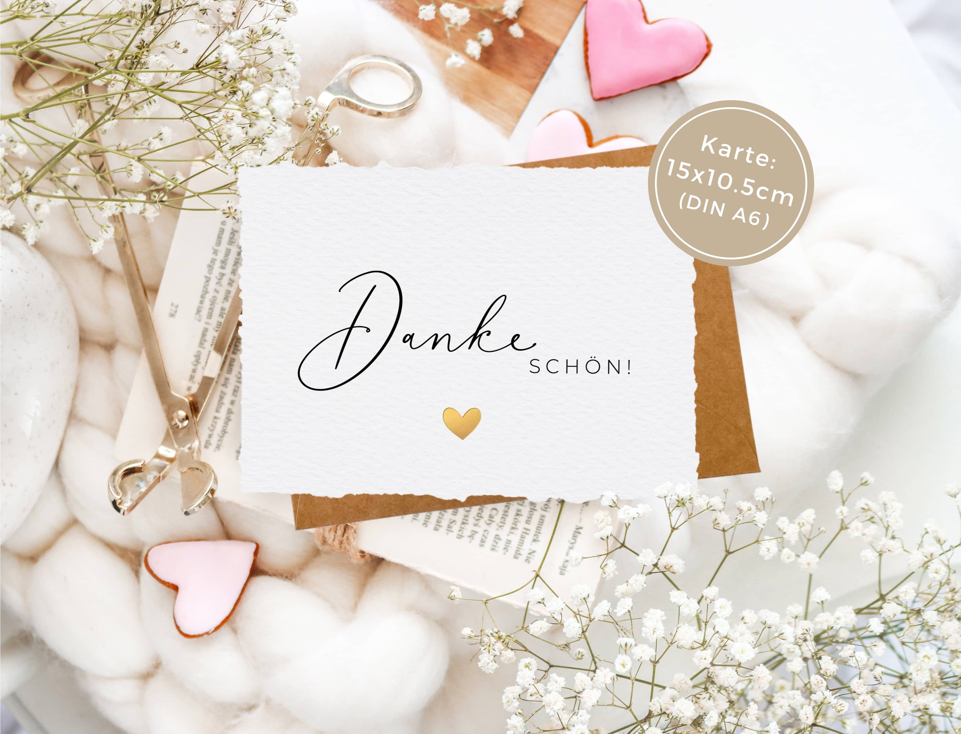 Dankeschön Karte handgerissen
