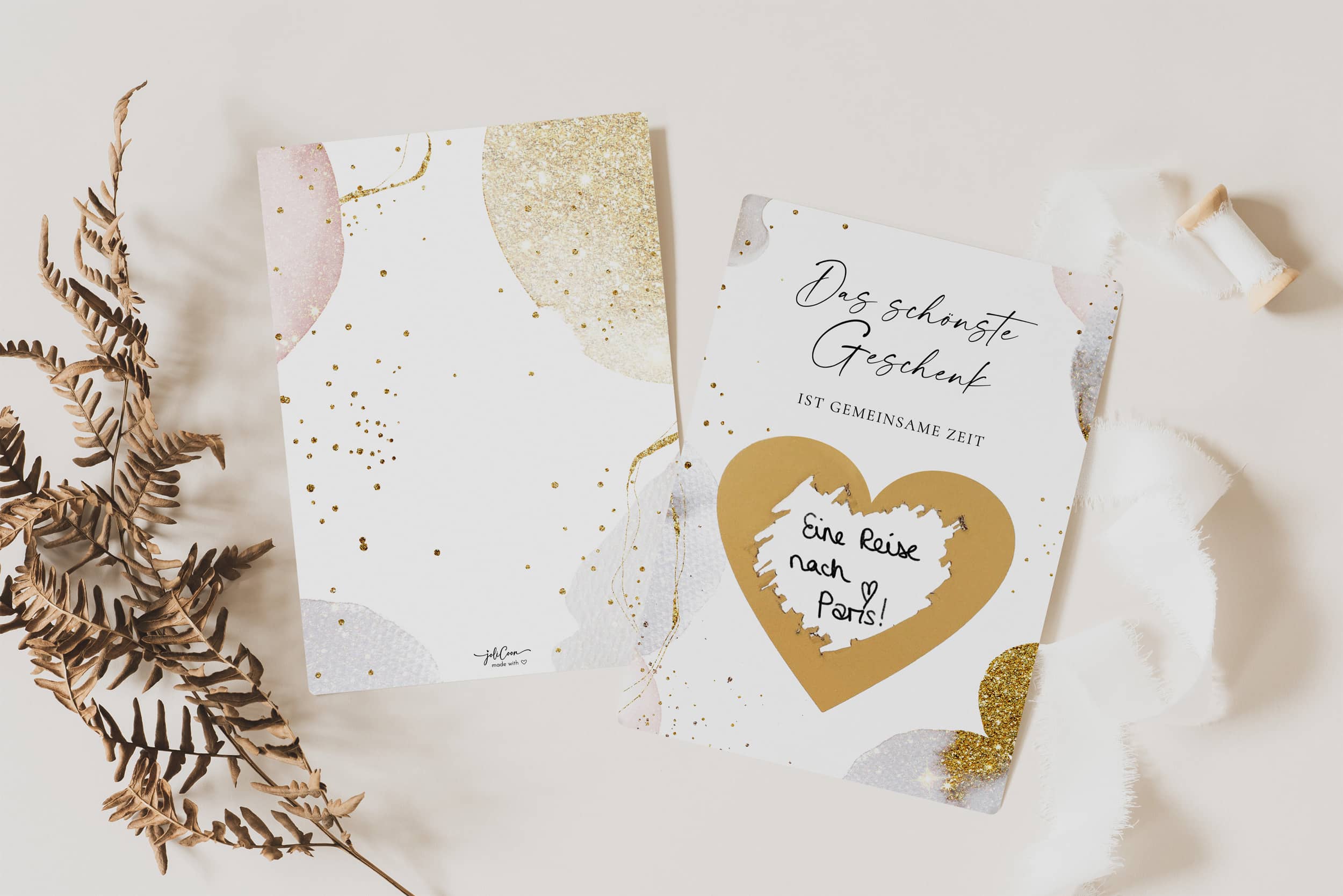 Das schönste Geschenk ist gemeinsame Zeit Rubbelkarte