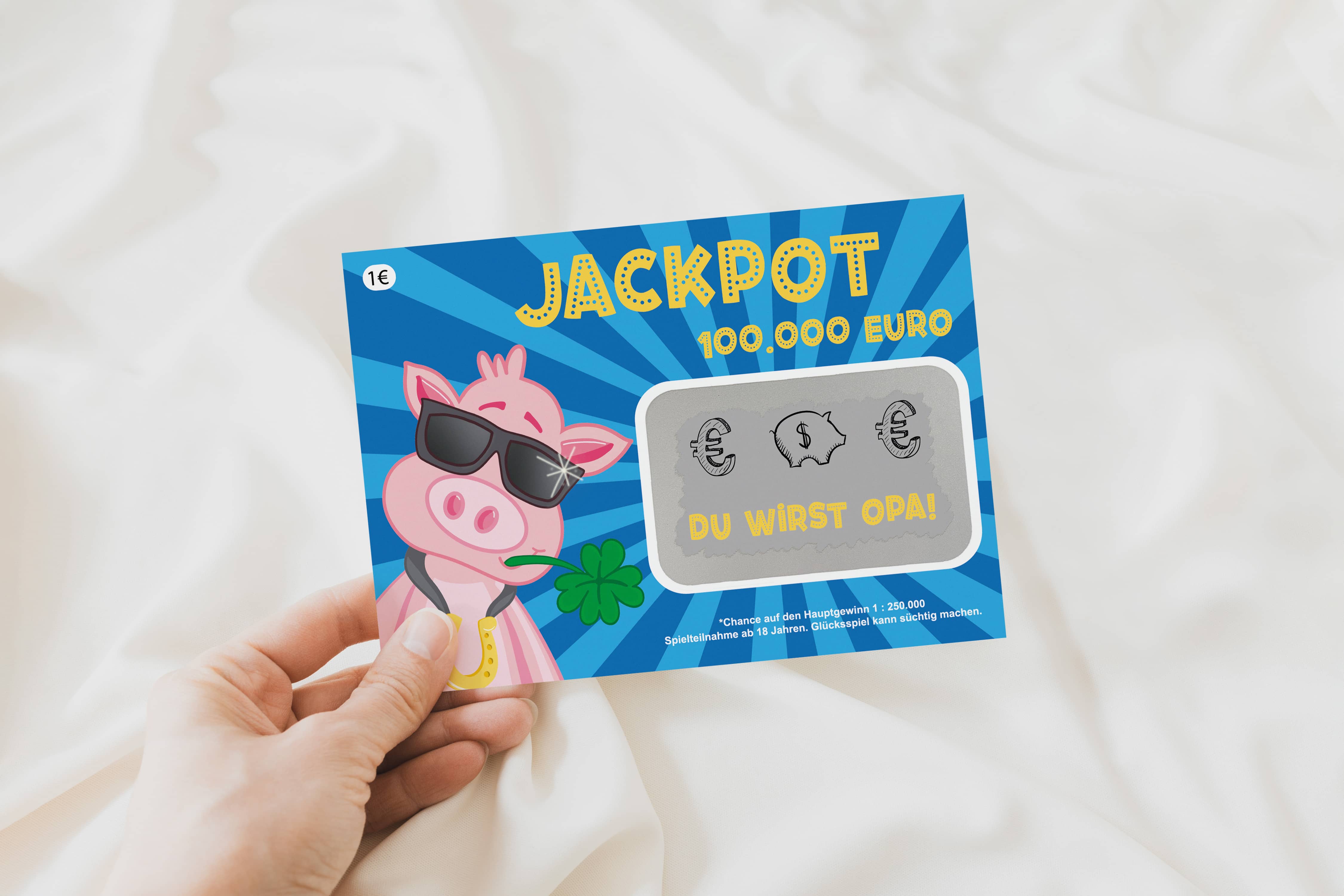 Du wirst Opa Rubbellos Jackpot