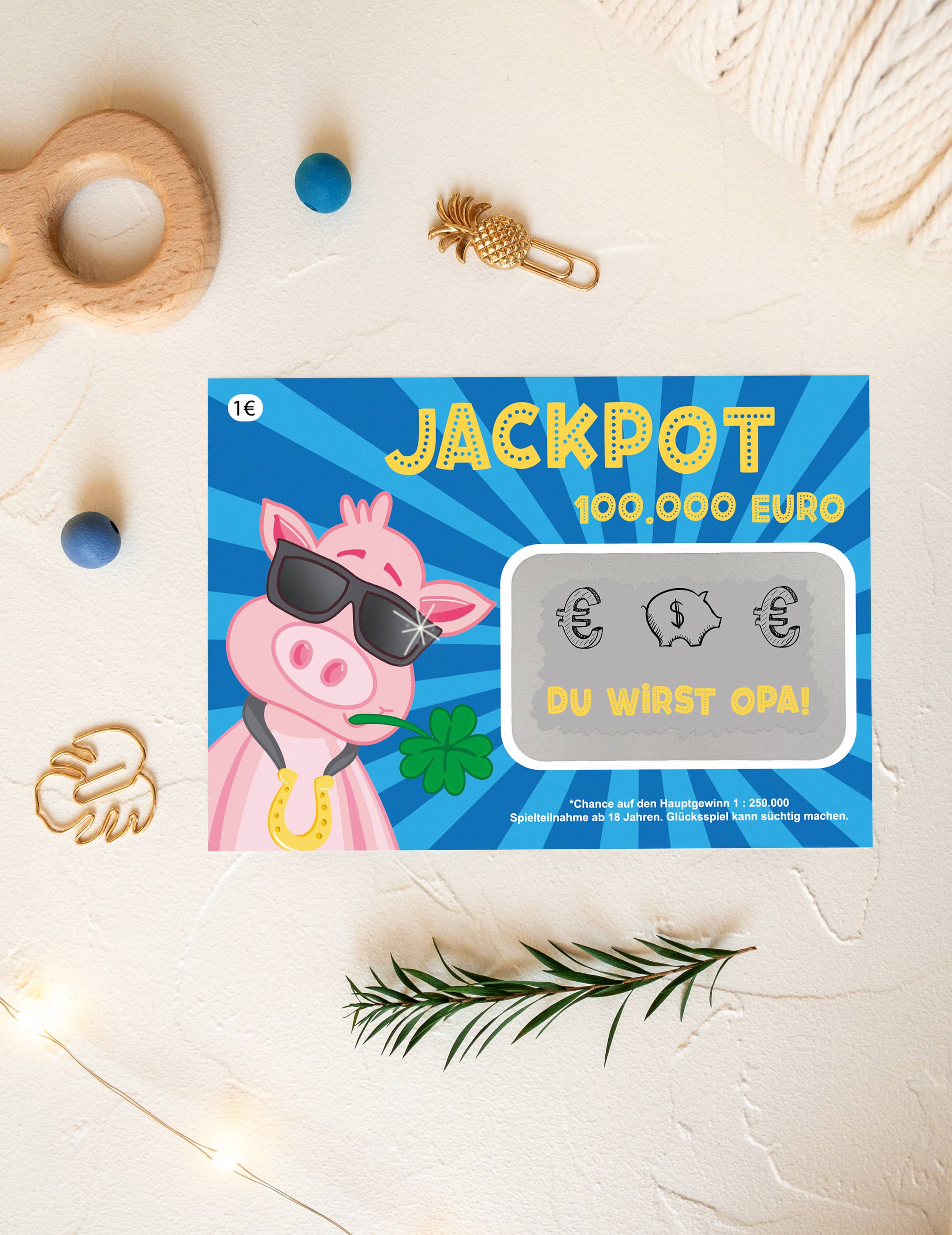 Du wirst Opa Rubbellos Jackpot