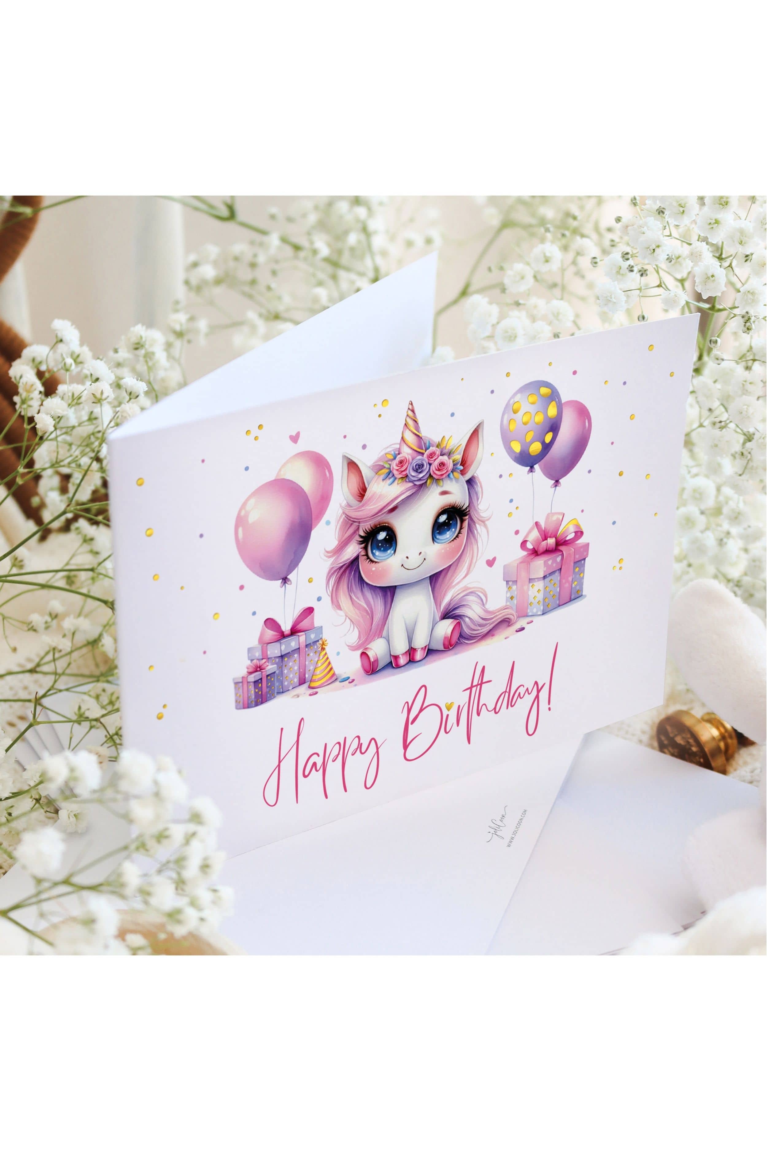 Geburtstagskarte Kinder Mädchen PAINTY Pink