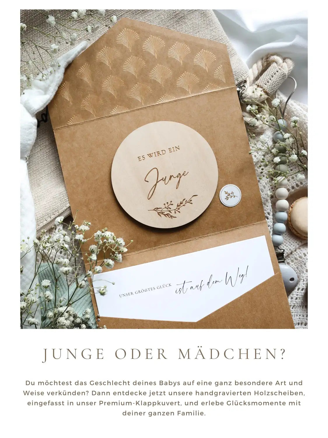 Es wird ein Junge Holzkarte