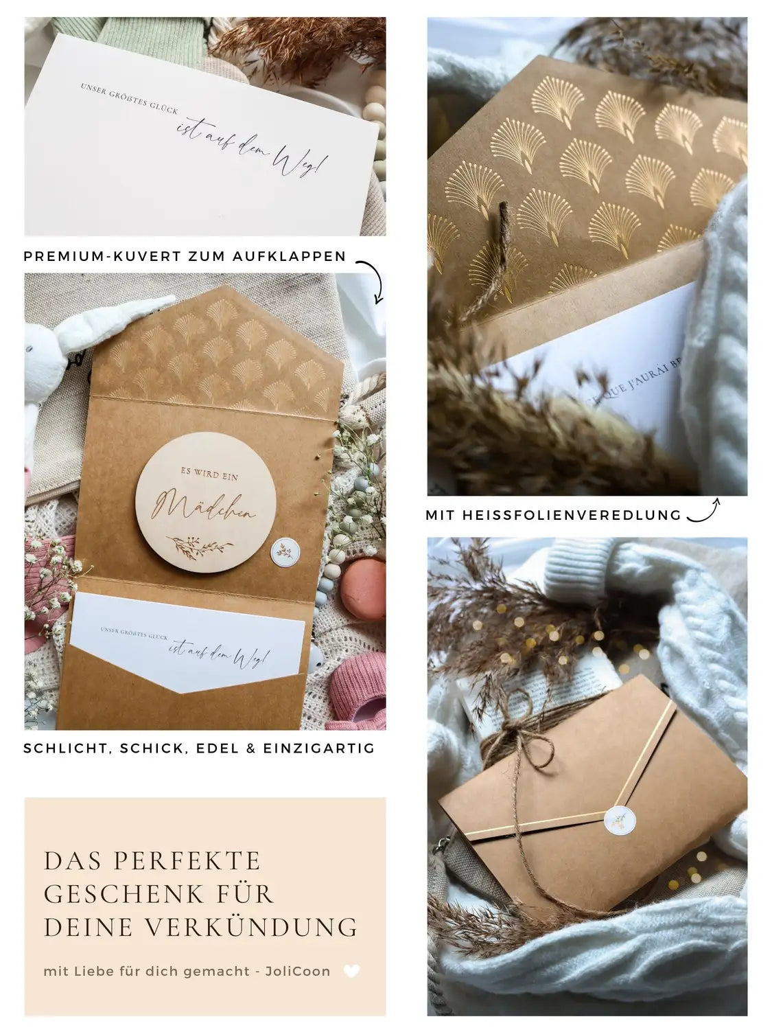 Es wird ein Mädchen Holzkarte