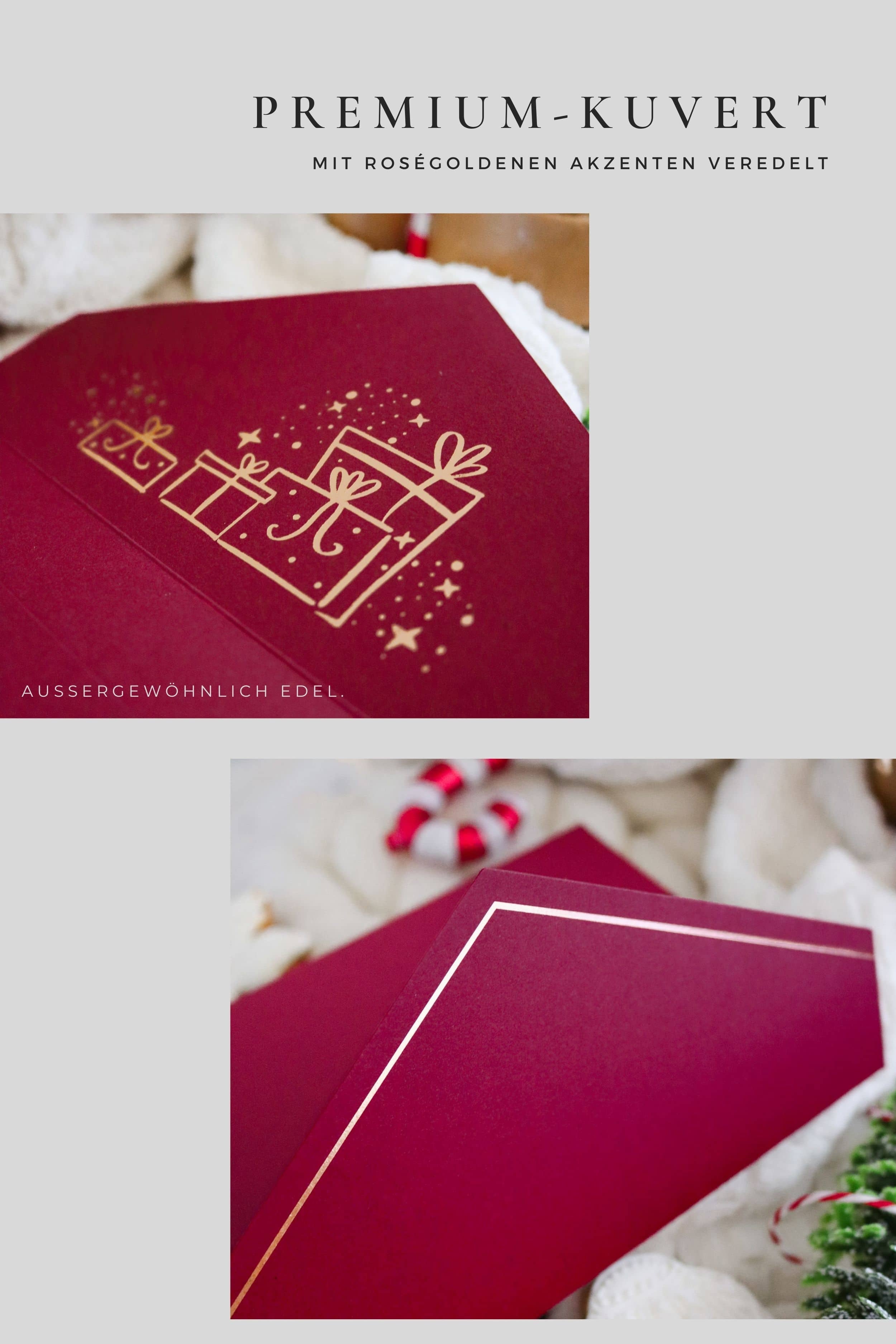 Edle Weihnachtskarte GREY